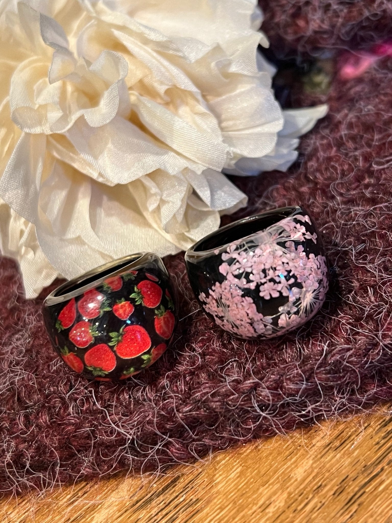 Acrylic Inside Printed Ring - Vintage Vault Boutique