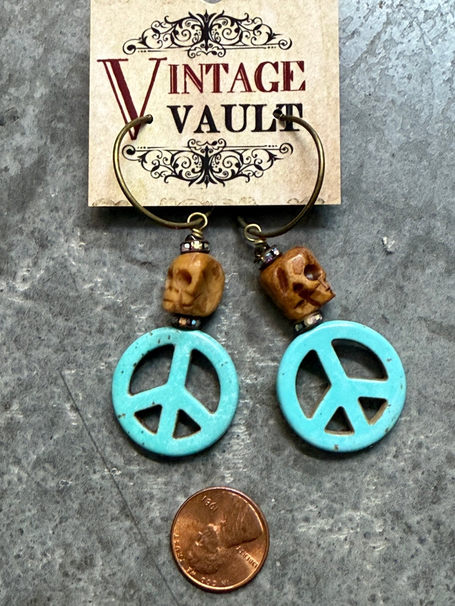 Dead Head Peace Earring - Vintage Vault Boutique