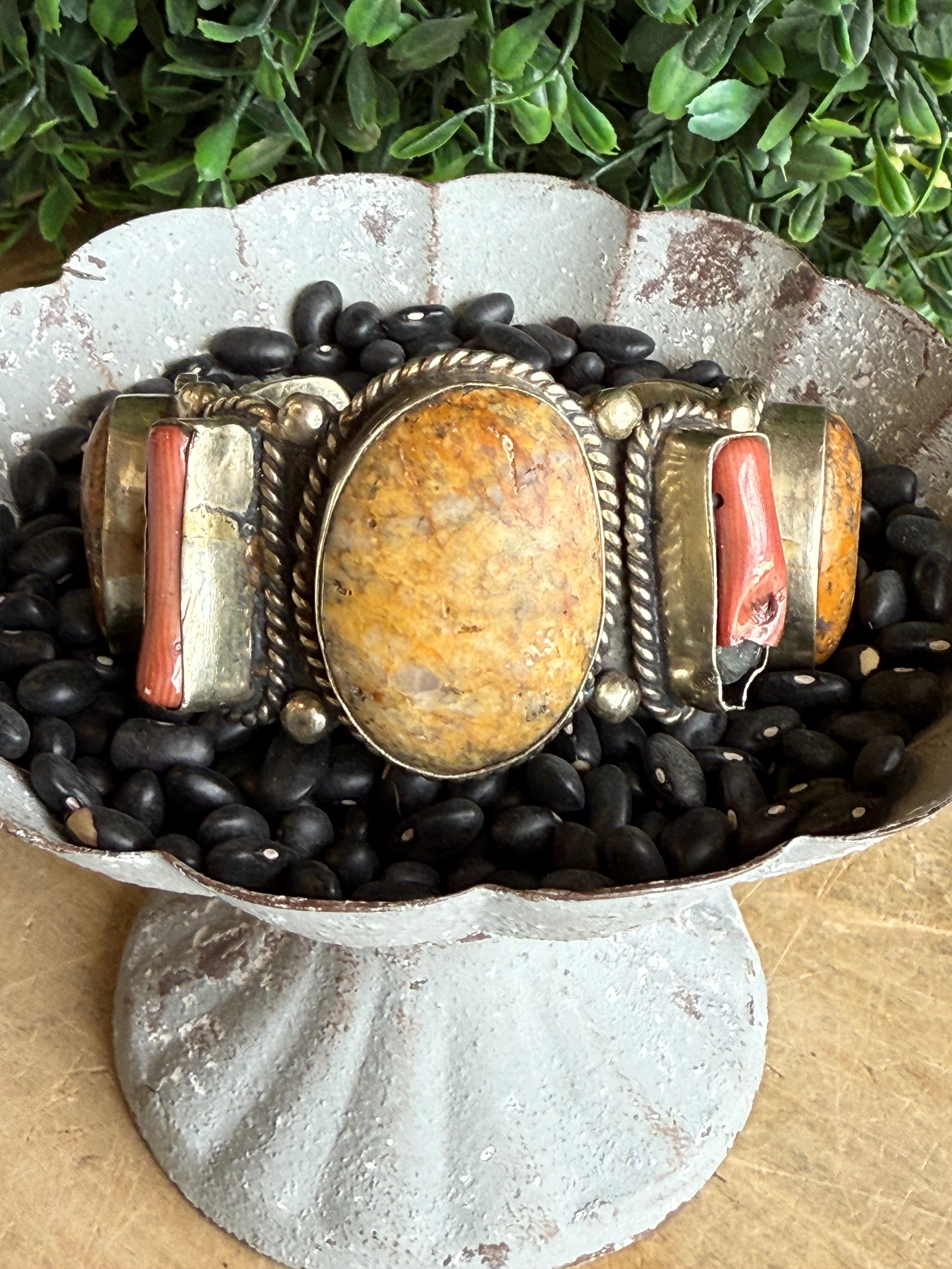 Large Mixed Stone Cuff