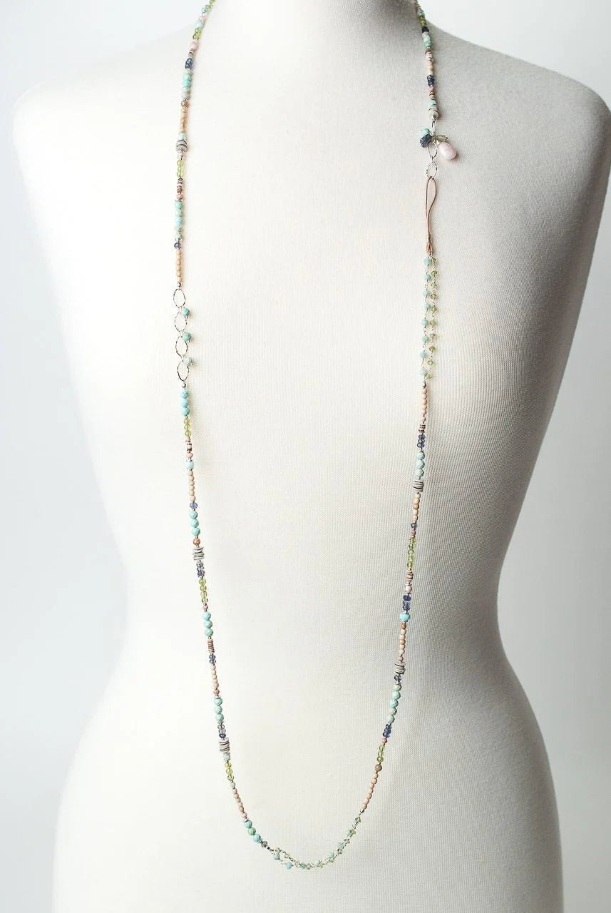 Fresh Air Long Beaded Layering Necklace N04 - Vintage Vault Boutique