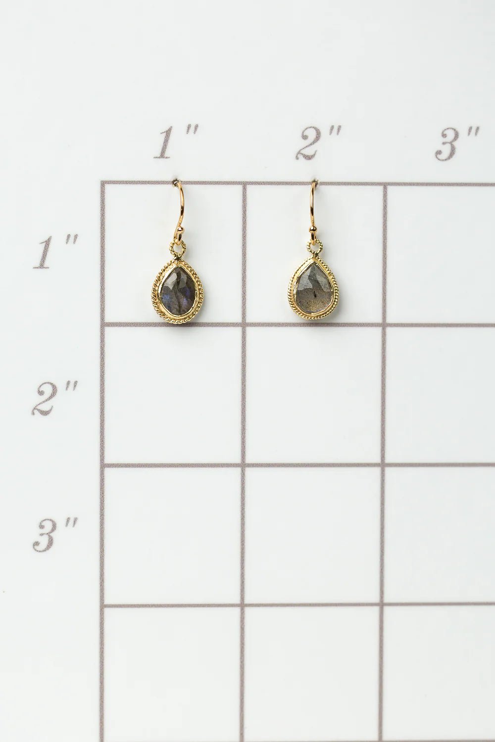 Favorites Labradorite Gold Earrings E004 - Vintage Vault Boutique