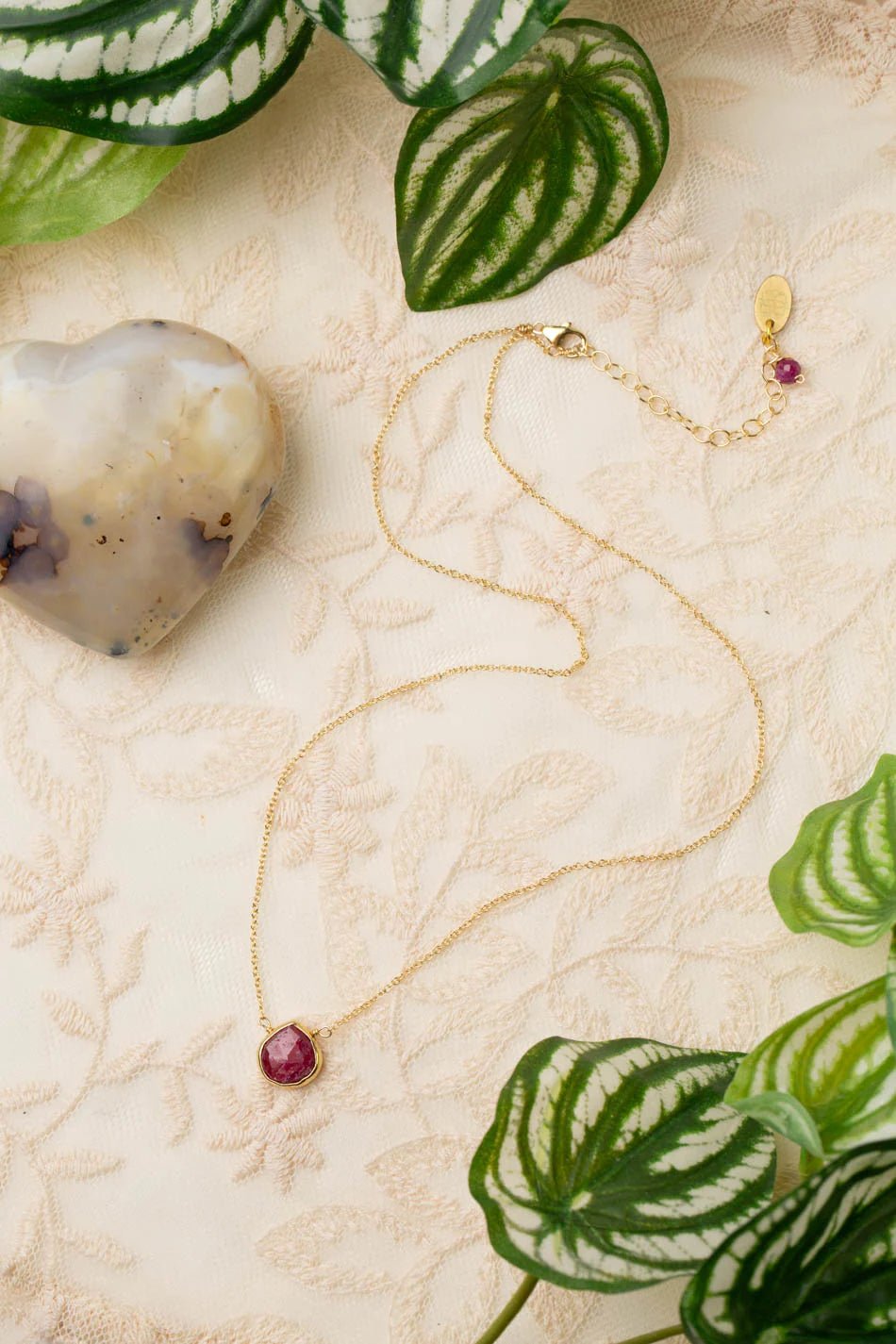 Gumdrop Ruby Necklace N001 - Vintage Vault Boutique