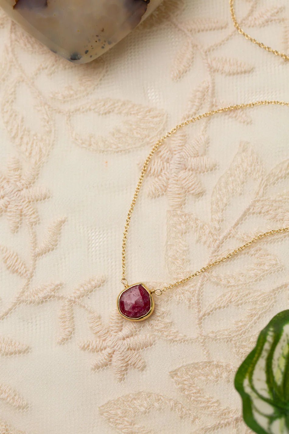 Gumdrop Ruby Necklace N001 - Vintage Vault Boutique