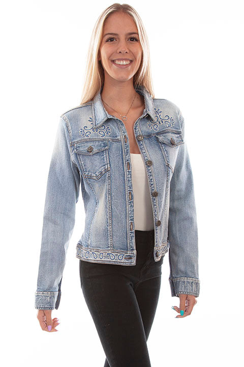 Beaded Denim Jacket XL