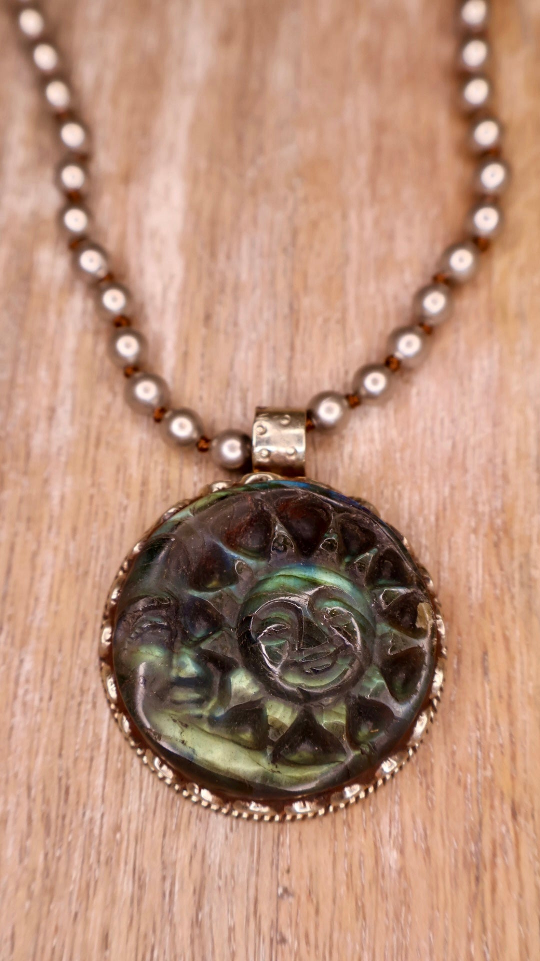 Labradorite Sun & Moon Necklace