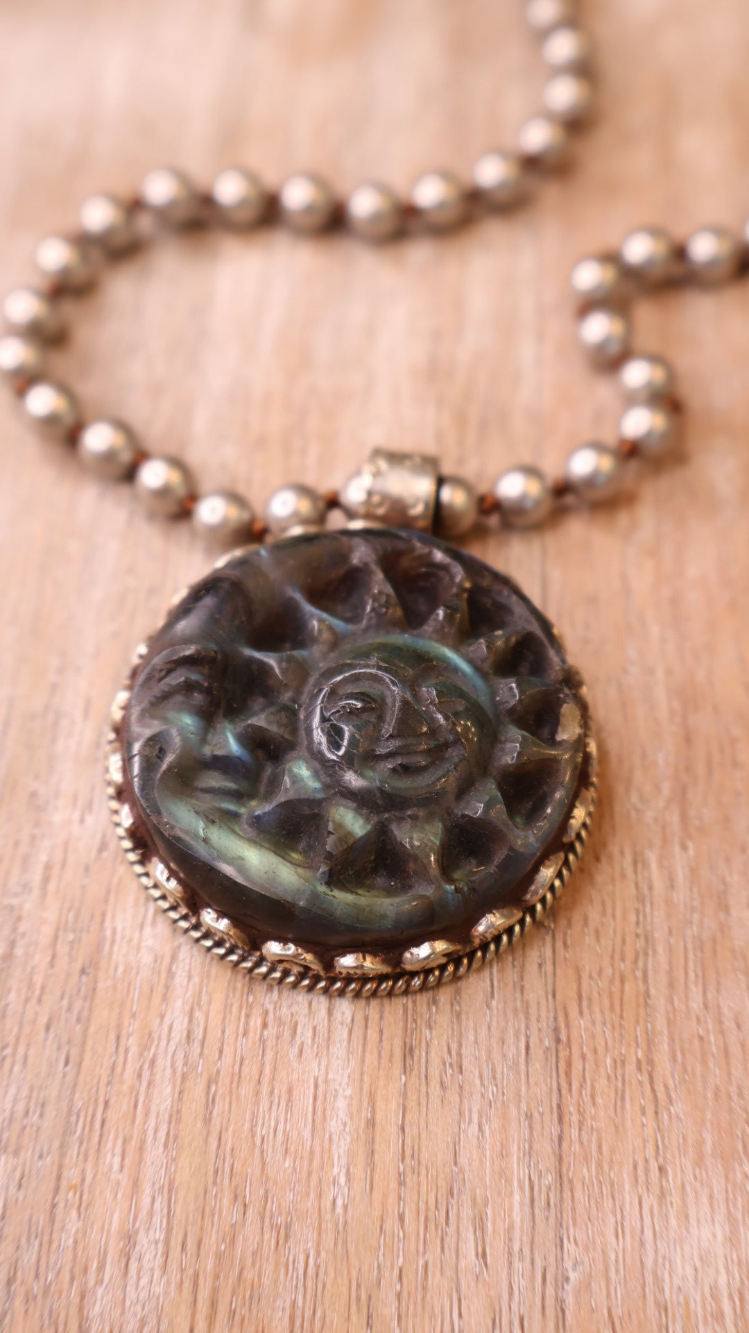 Labradorite Sun & Moon Necklace