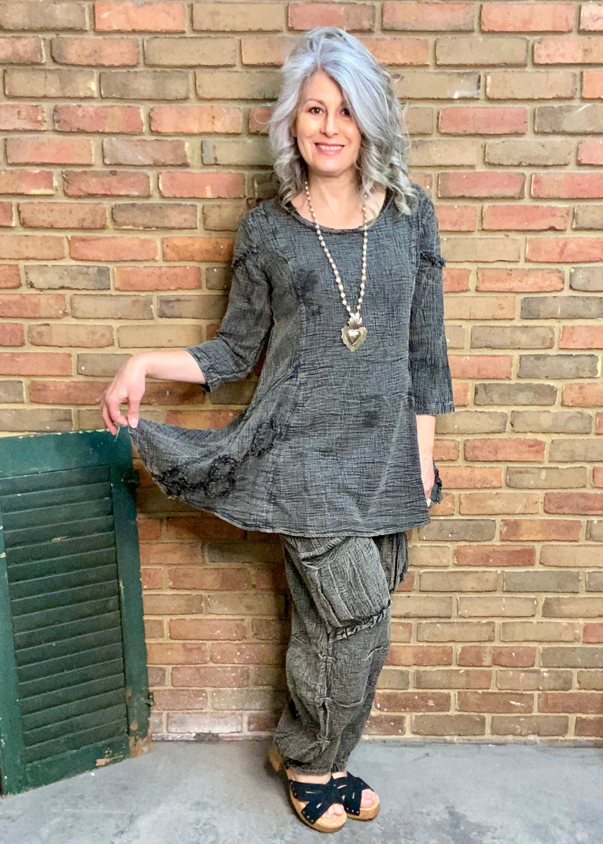 Emily Pocket Tunic - STONE M & 2X