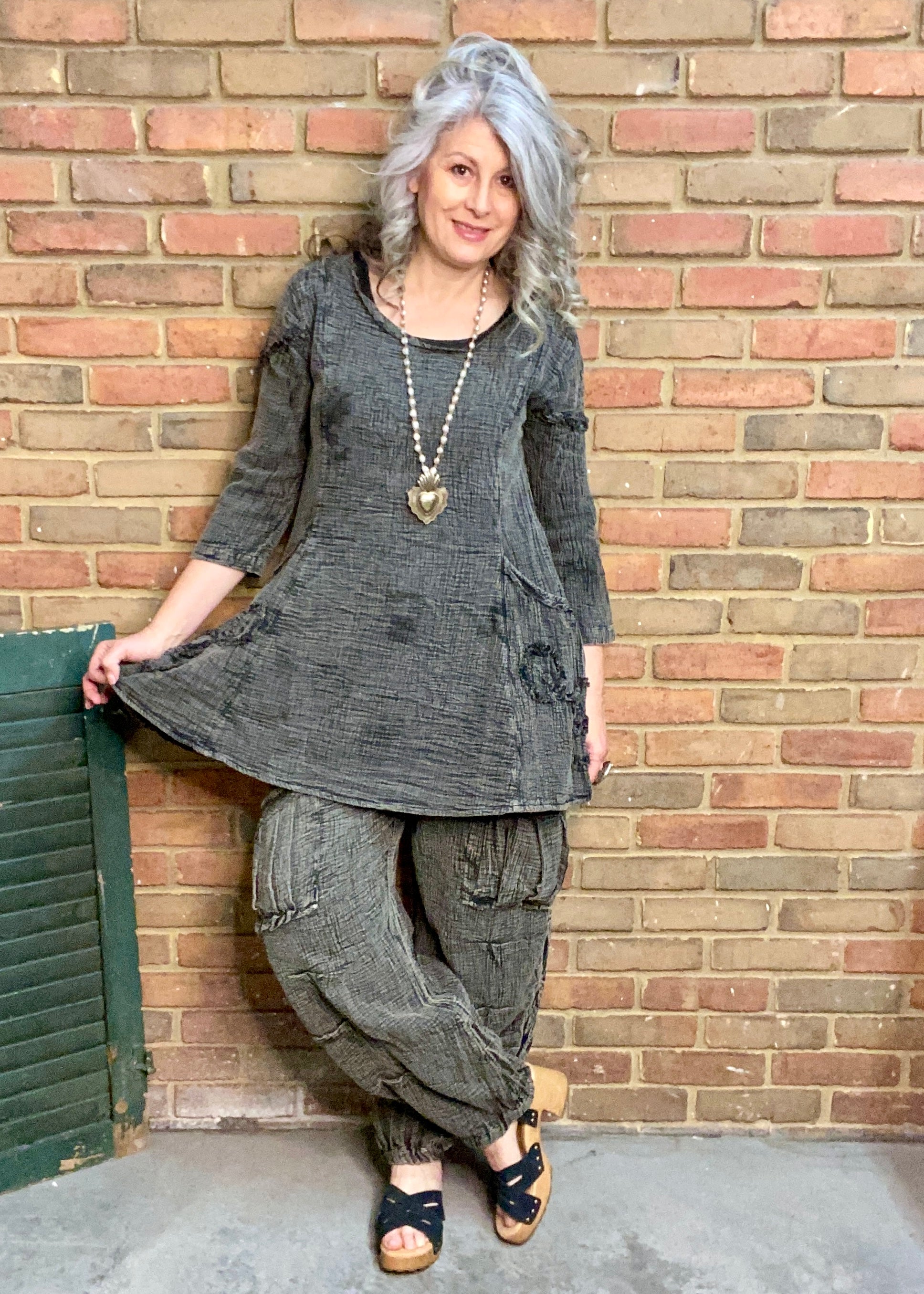 Emily Pocket Tunic - STONE M & 2X