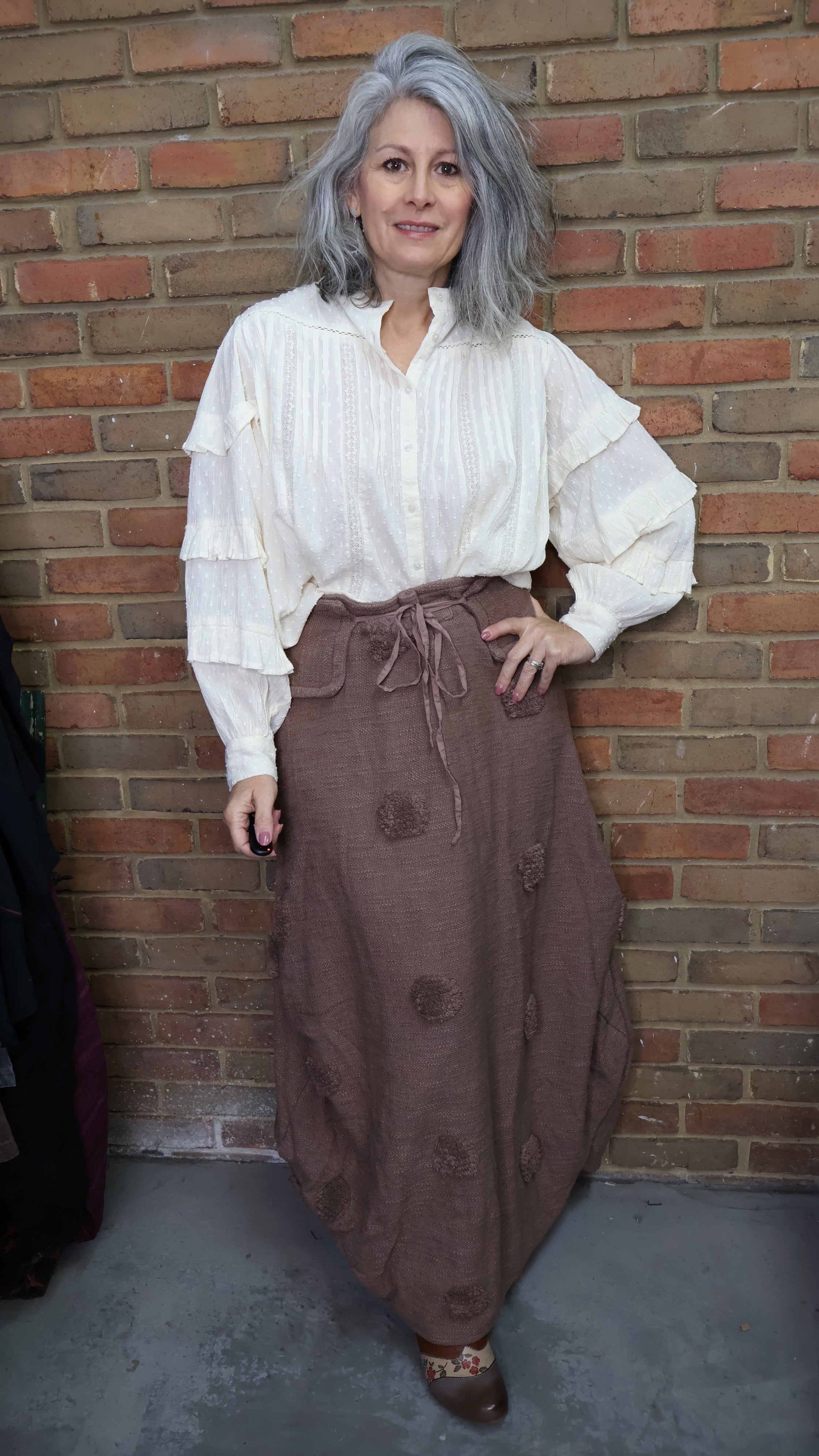 Cindy Textured Skirt Rust