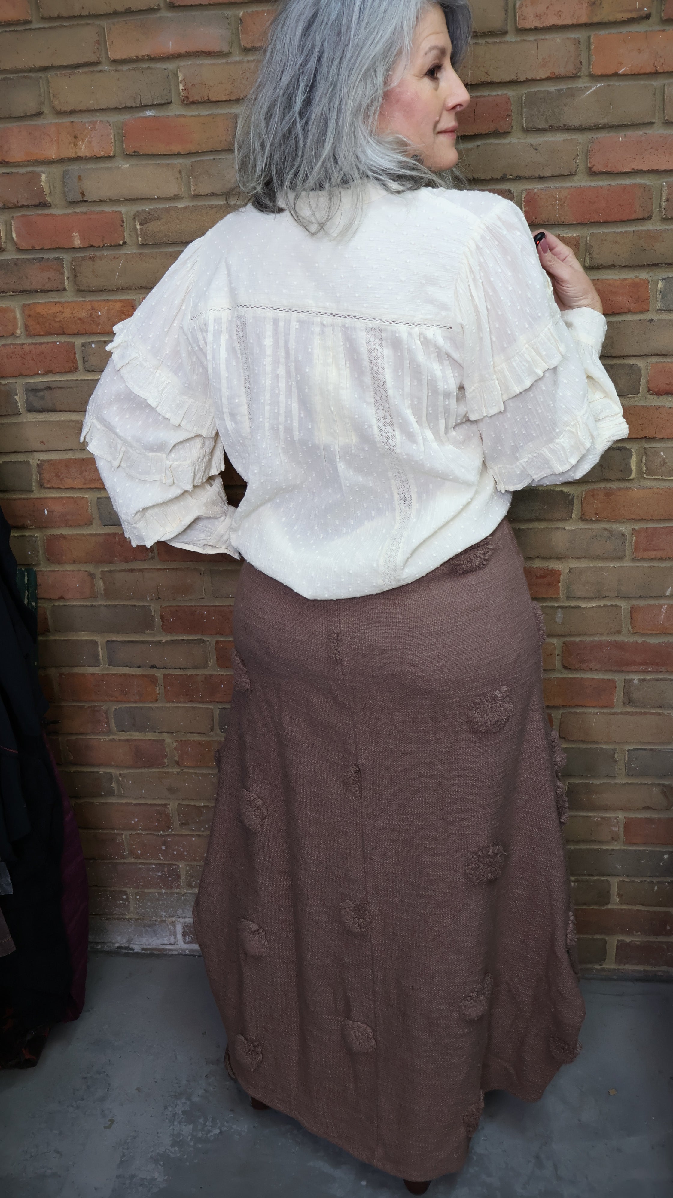 Cindy Textured Skirt Rust