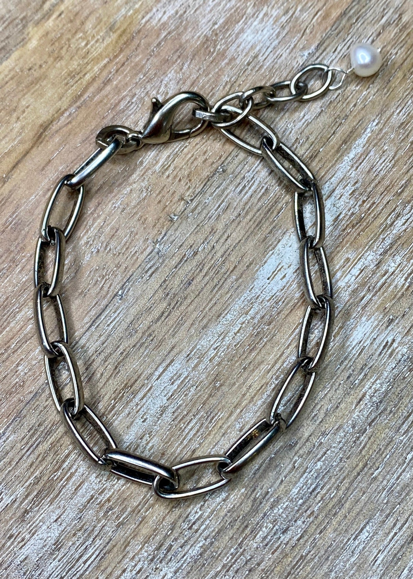Simple Silver Paperclip Chain Bracelet