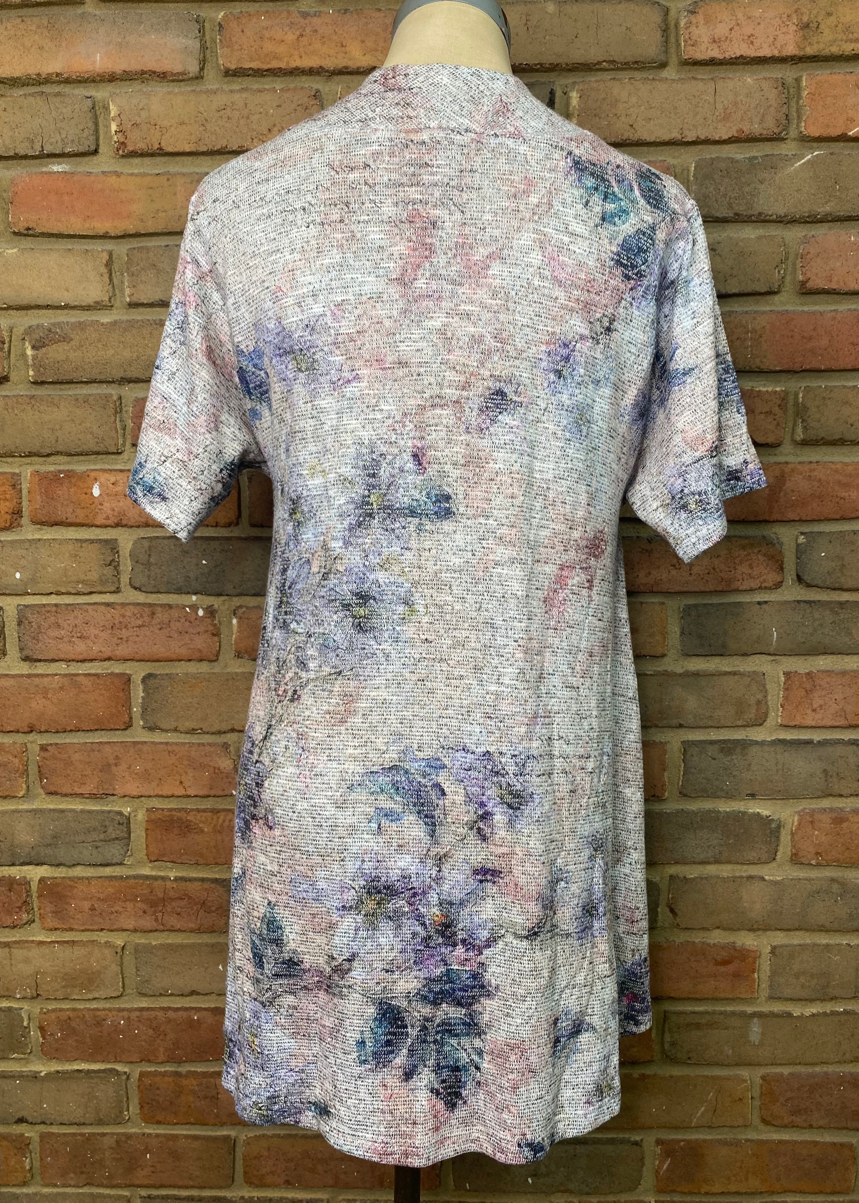 Purple Lilys Short Sleeve V-Neck Top