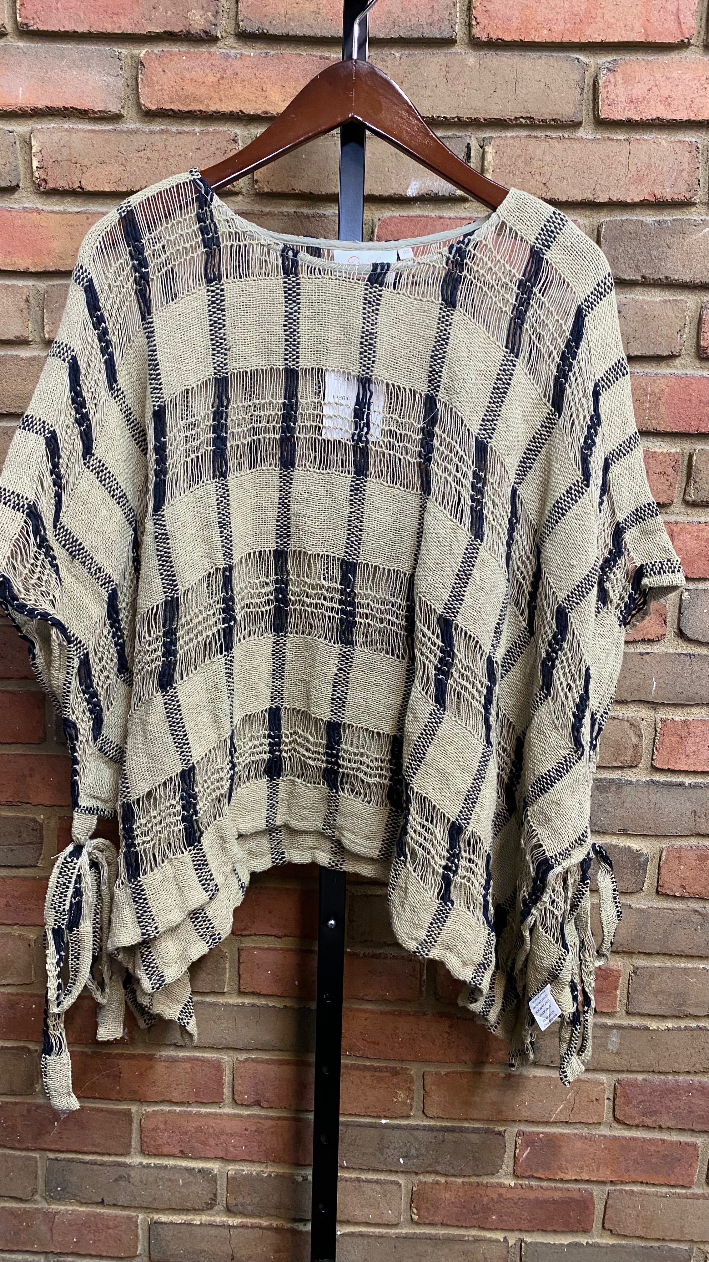 Natural/Burlap Kaftan with Side Ties