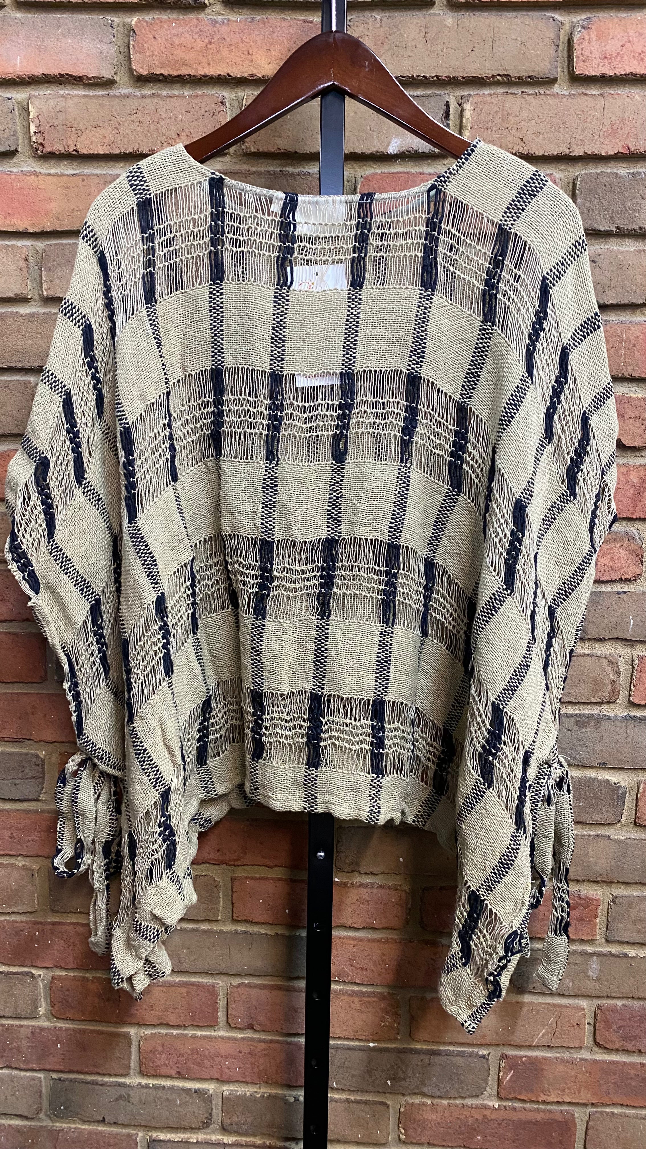 Natural/Burlap Kaftan with Side Ties