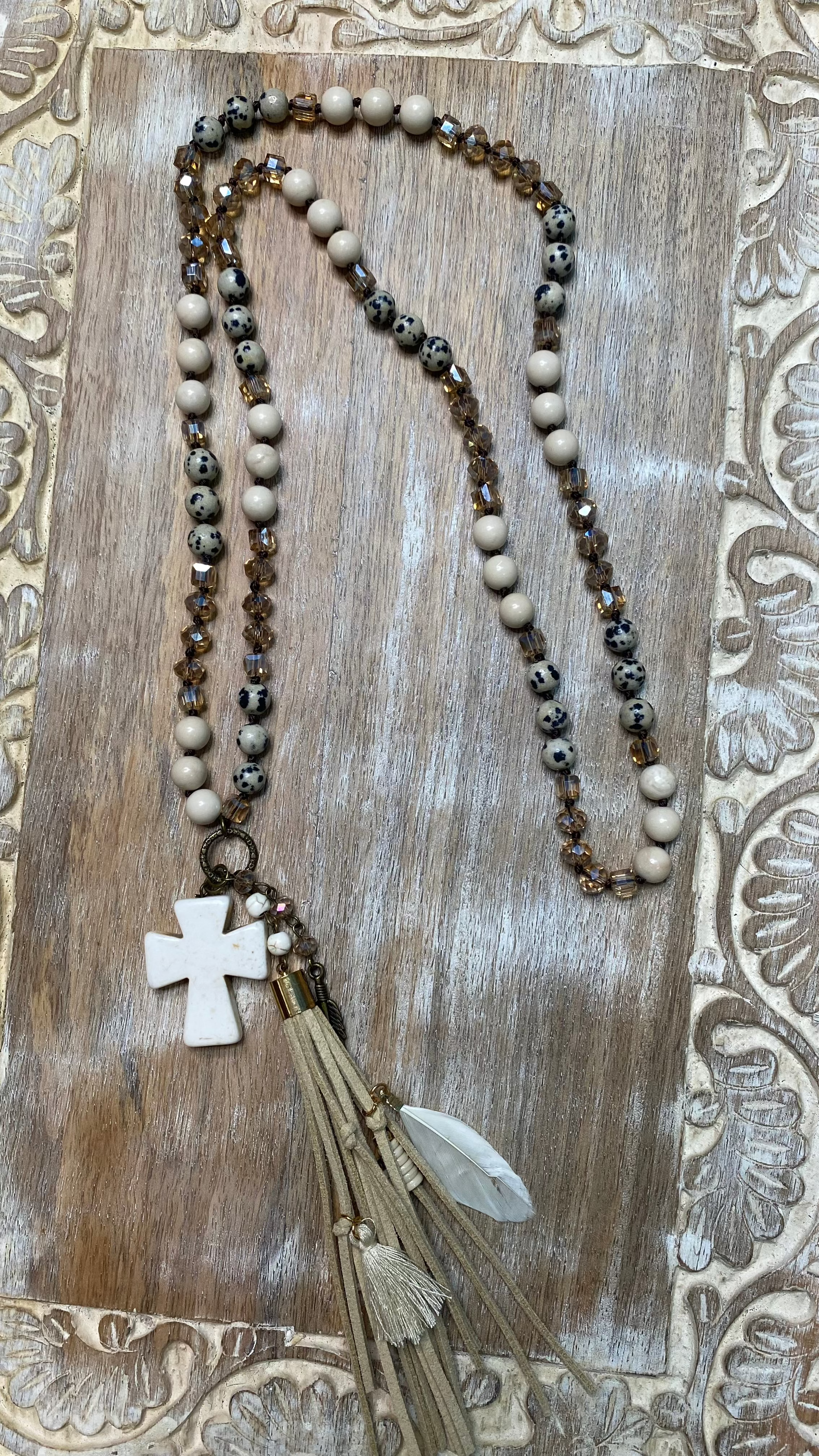 Natural Cross Cluster Necklace
