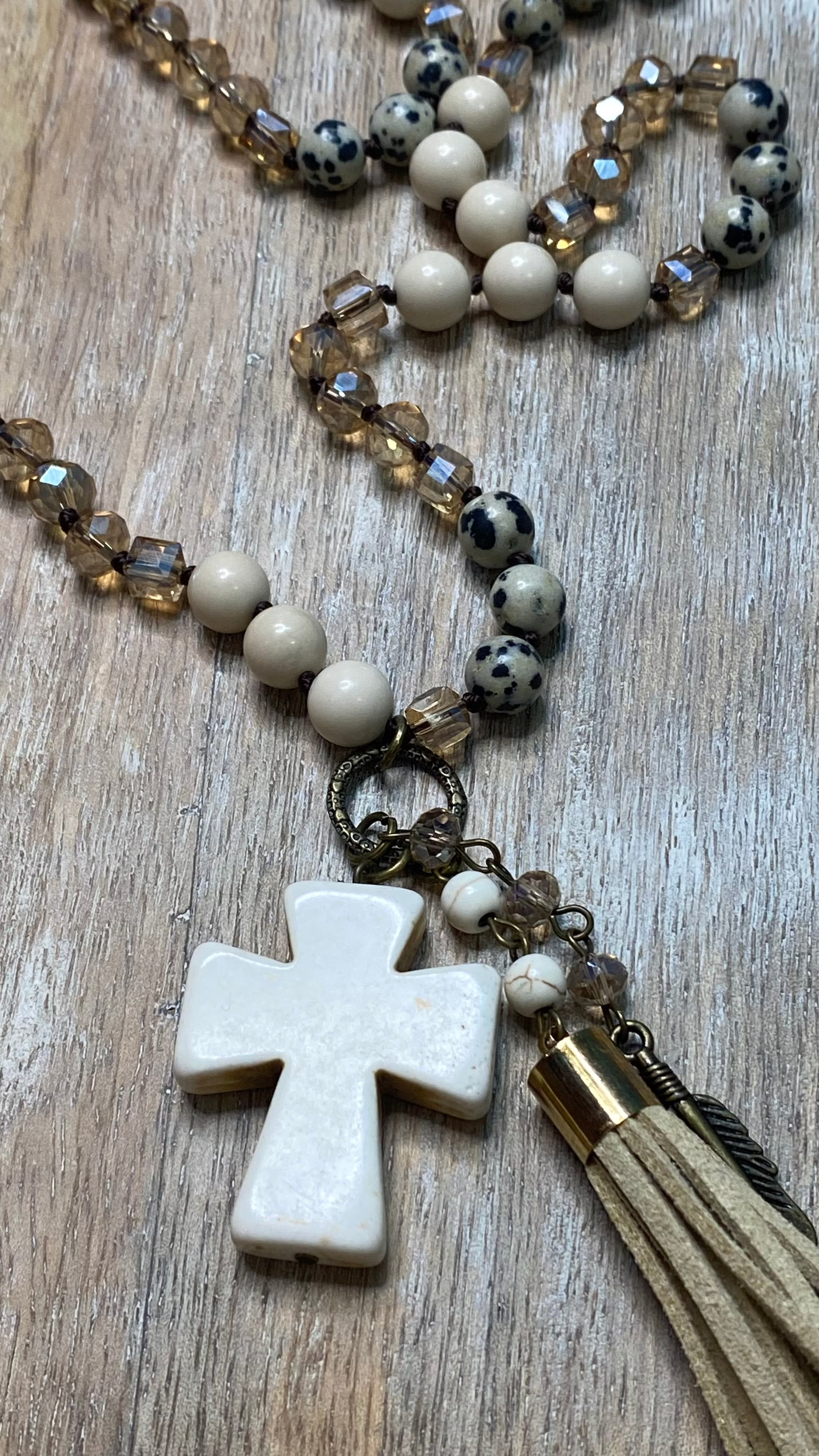 Natural Cross Cluster Necklace
