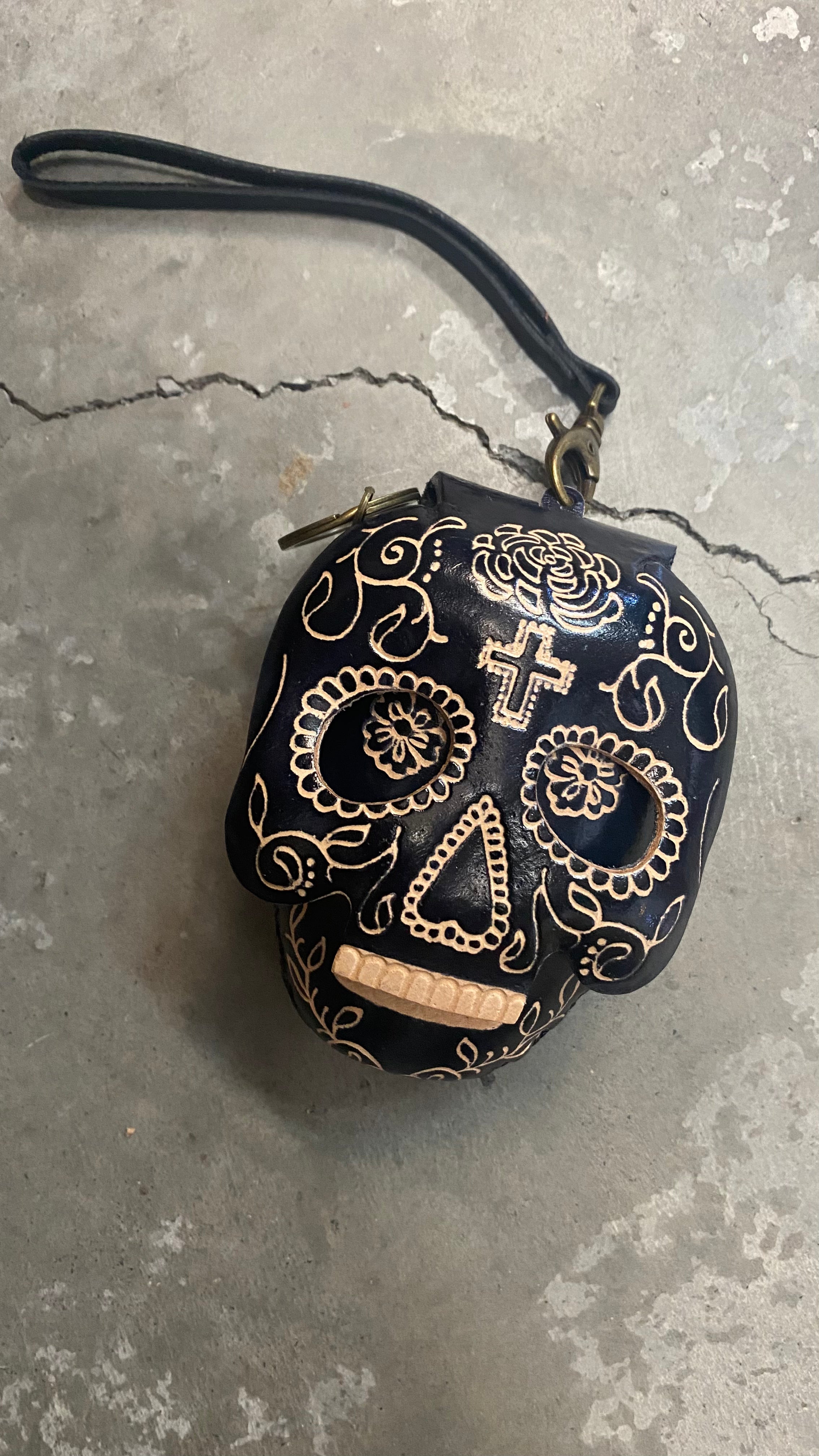 Sugar Skull Coin Wristlet