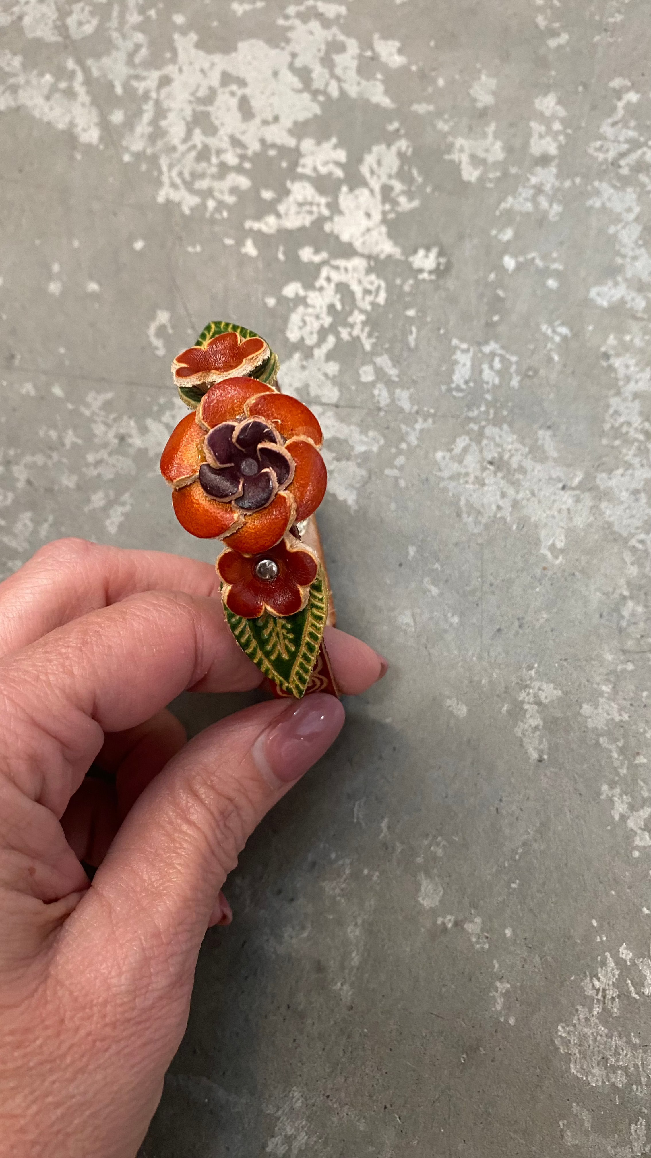 Leather Rose Bracelet