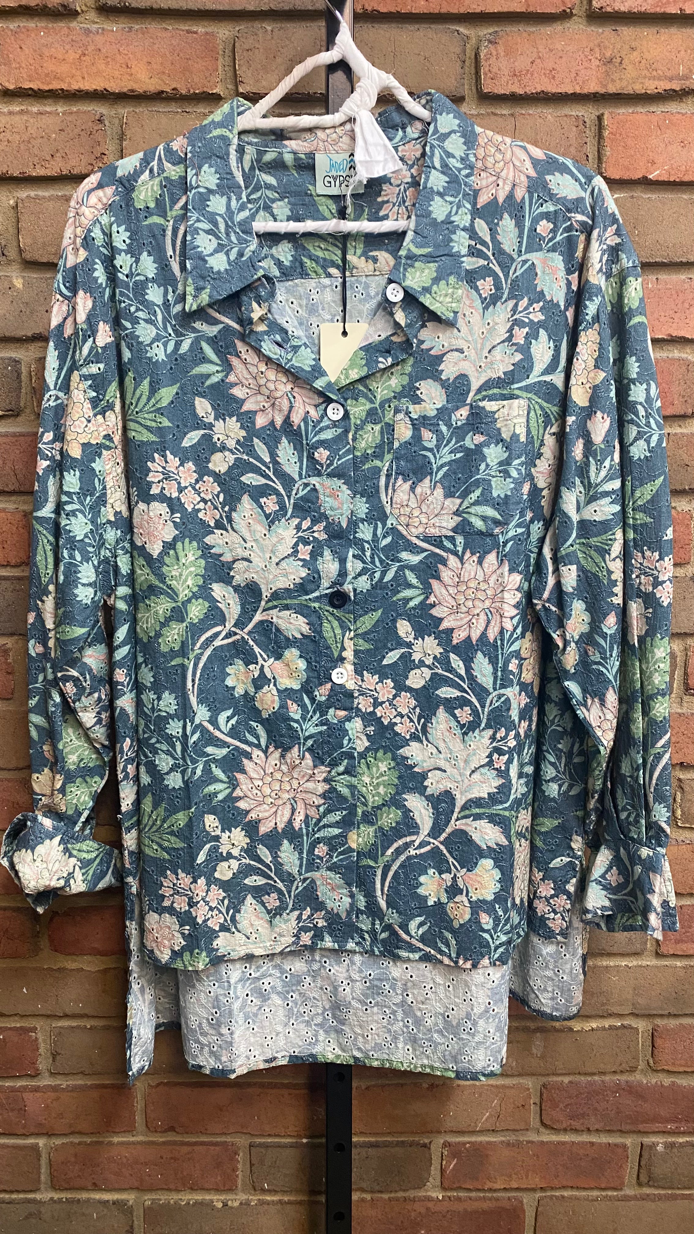 Star Gazing Floral Eyelet Top