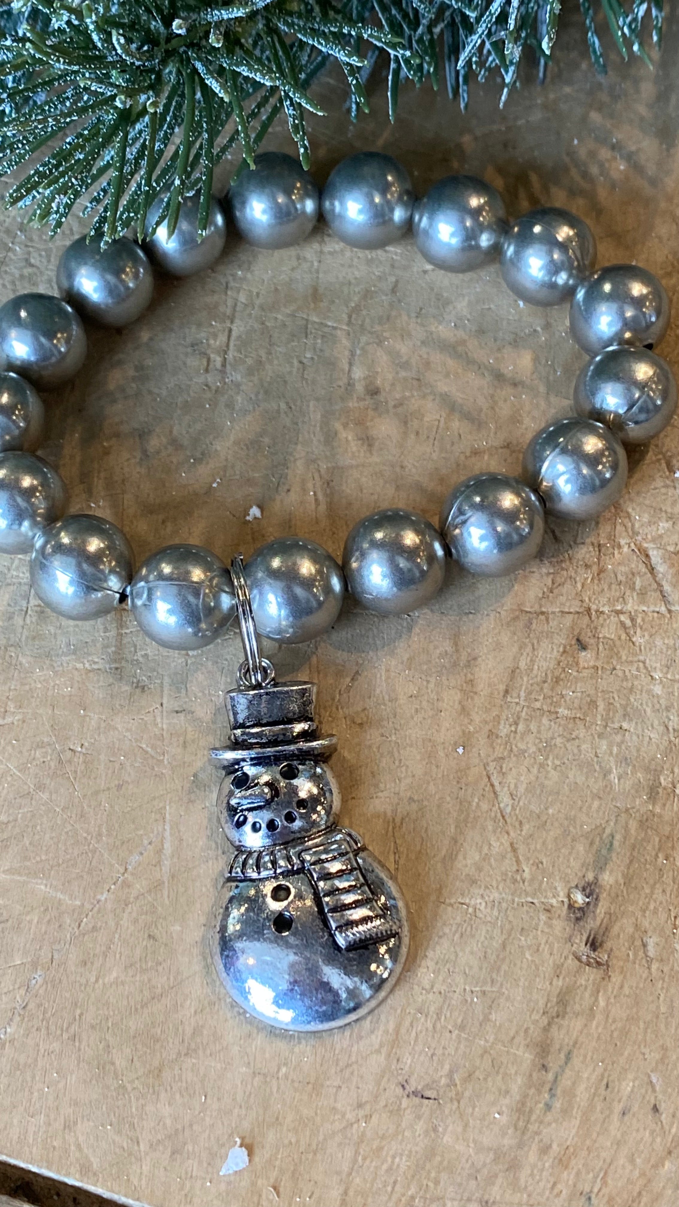 Silver Snowman Bracelet