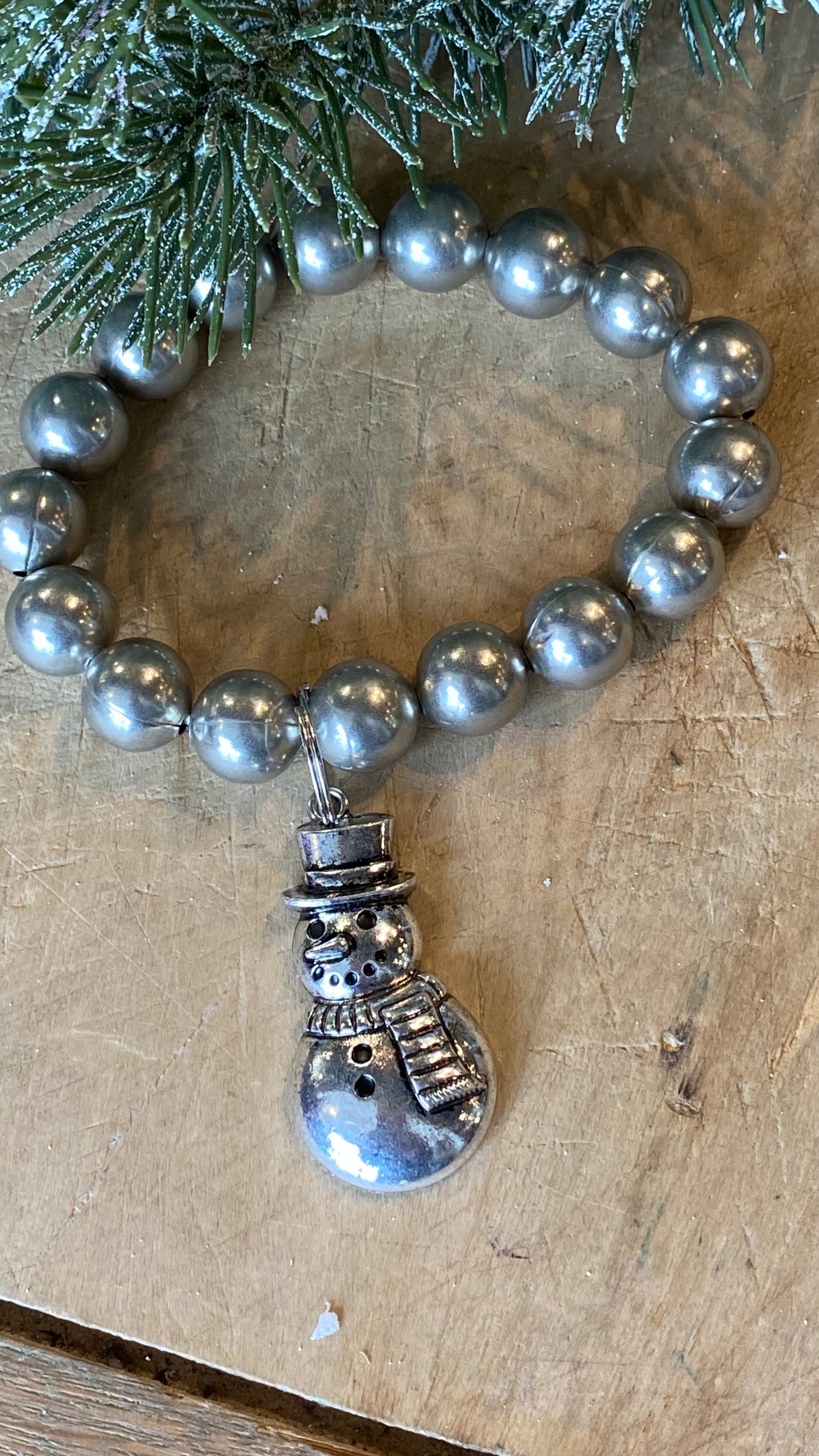 Silver Snowman Bracelet