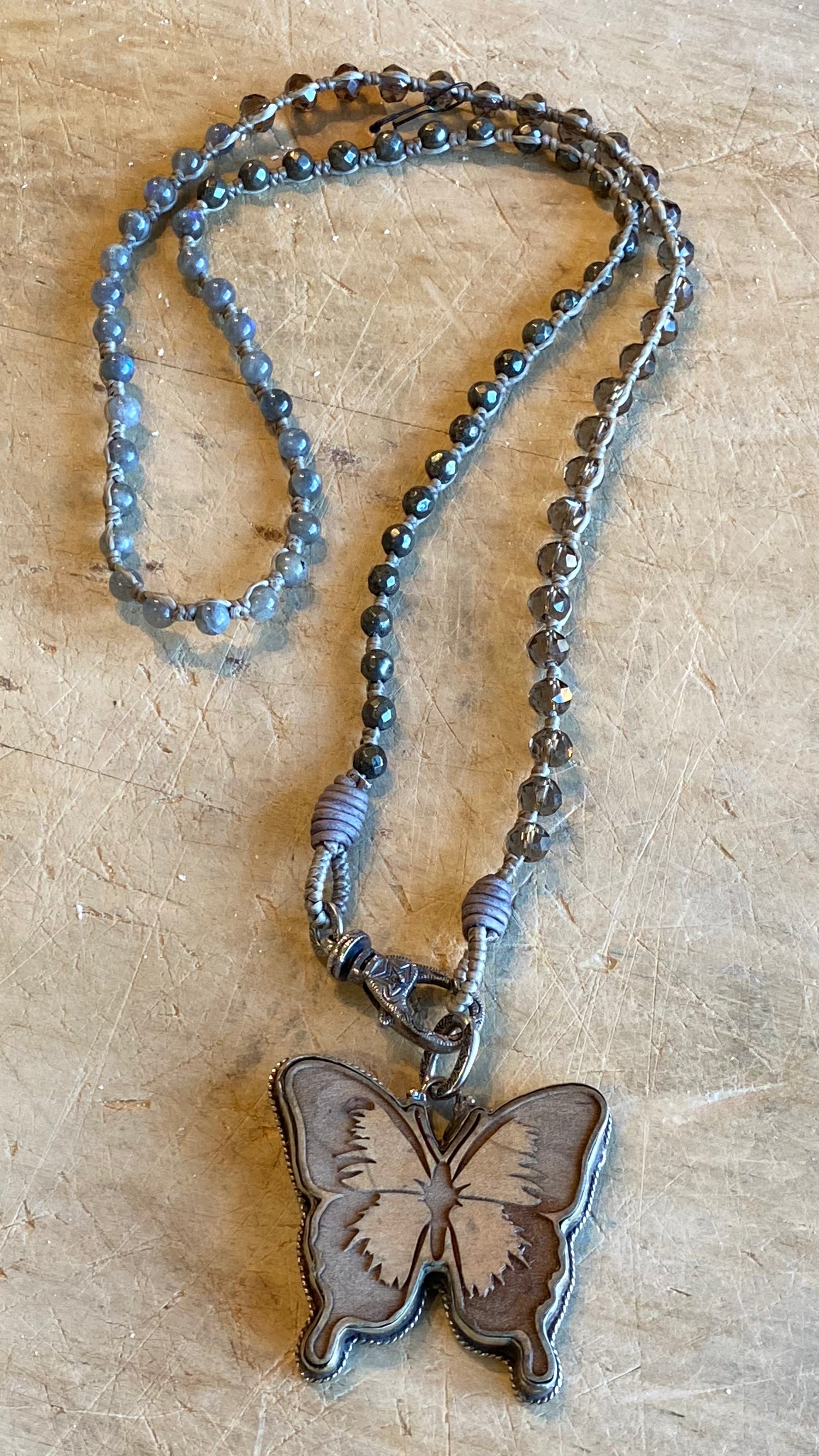 Wooden Butterfly Necklace