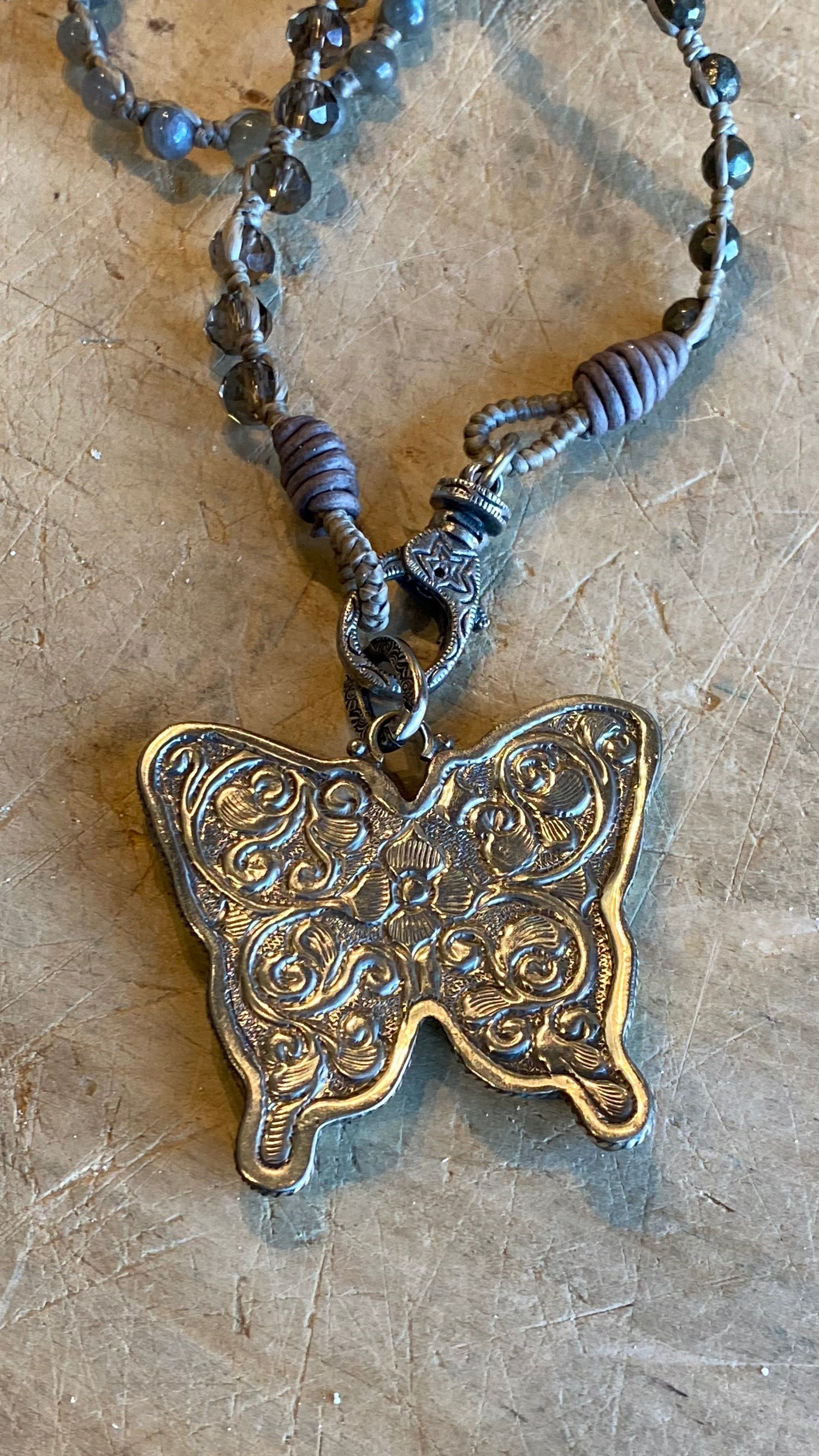 Wooden Butterfly Necklace