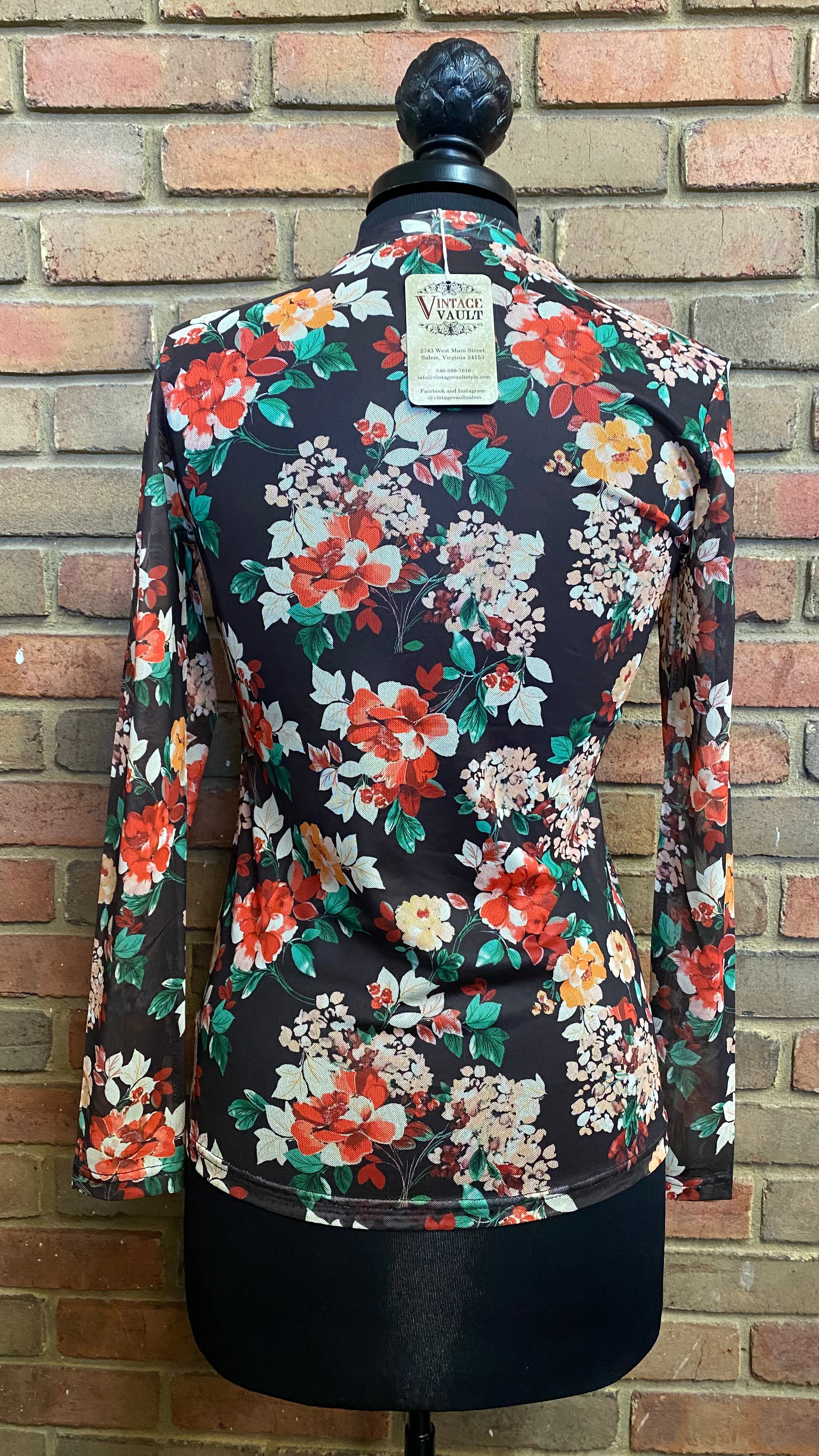 TENT Mesh Fall Floral Top