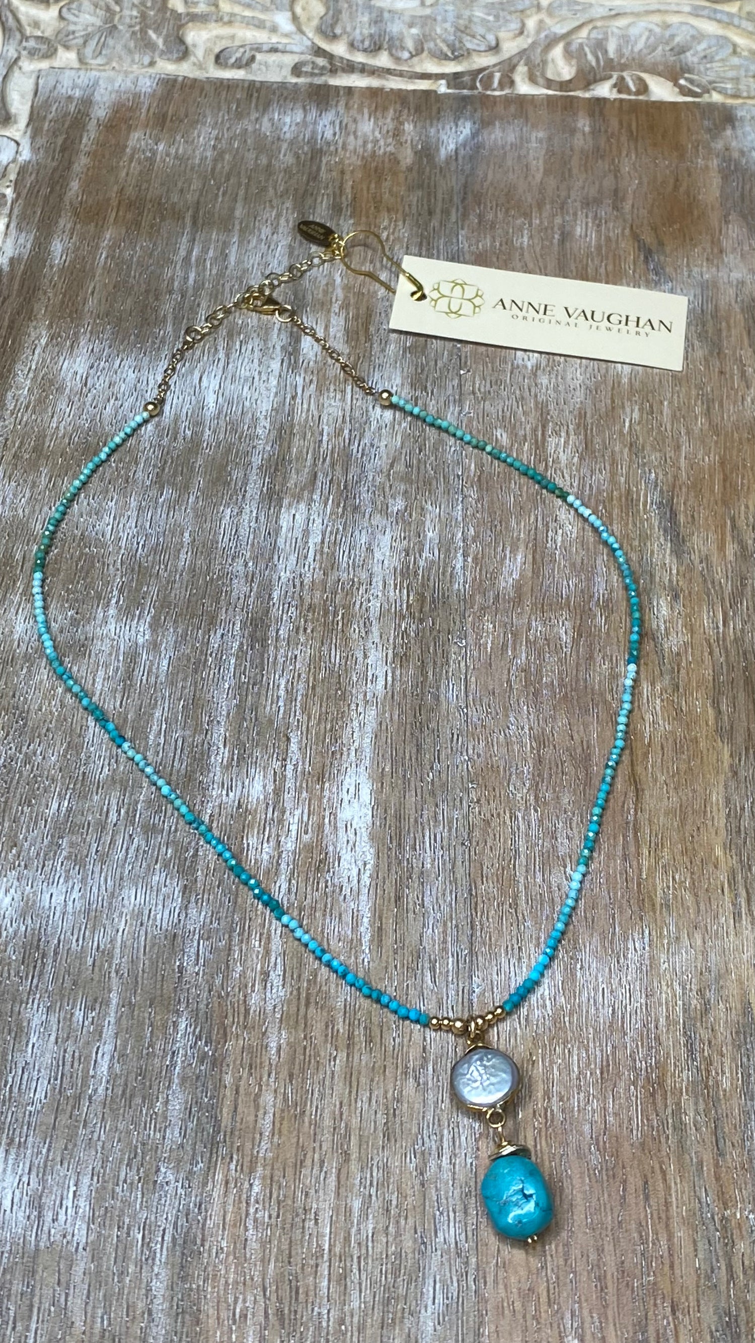 OFK Turquoise and Pearl Necklace N01