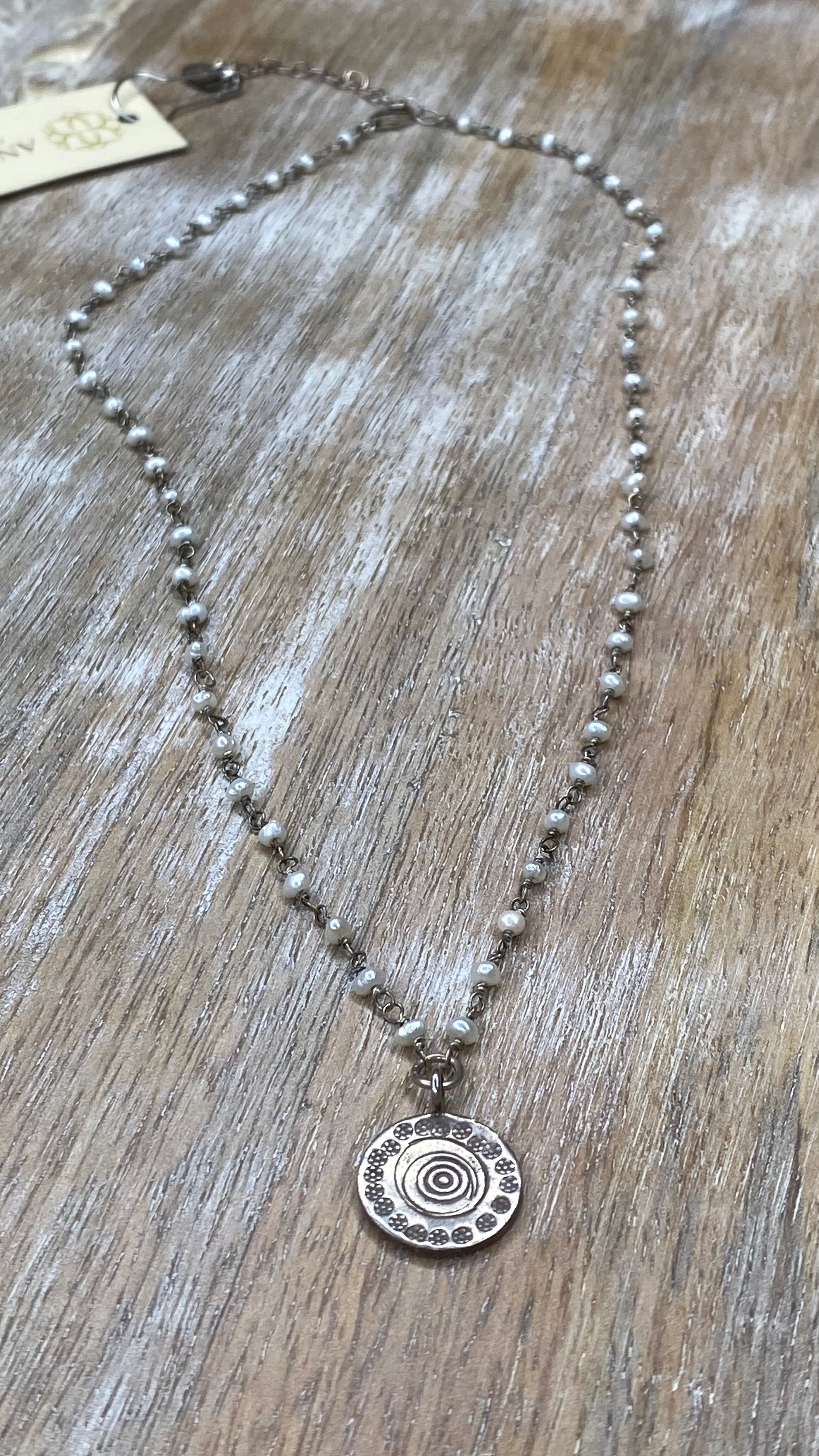OFK Pearl Fine Silver Necklace N07