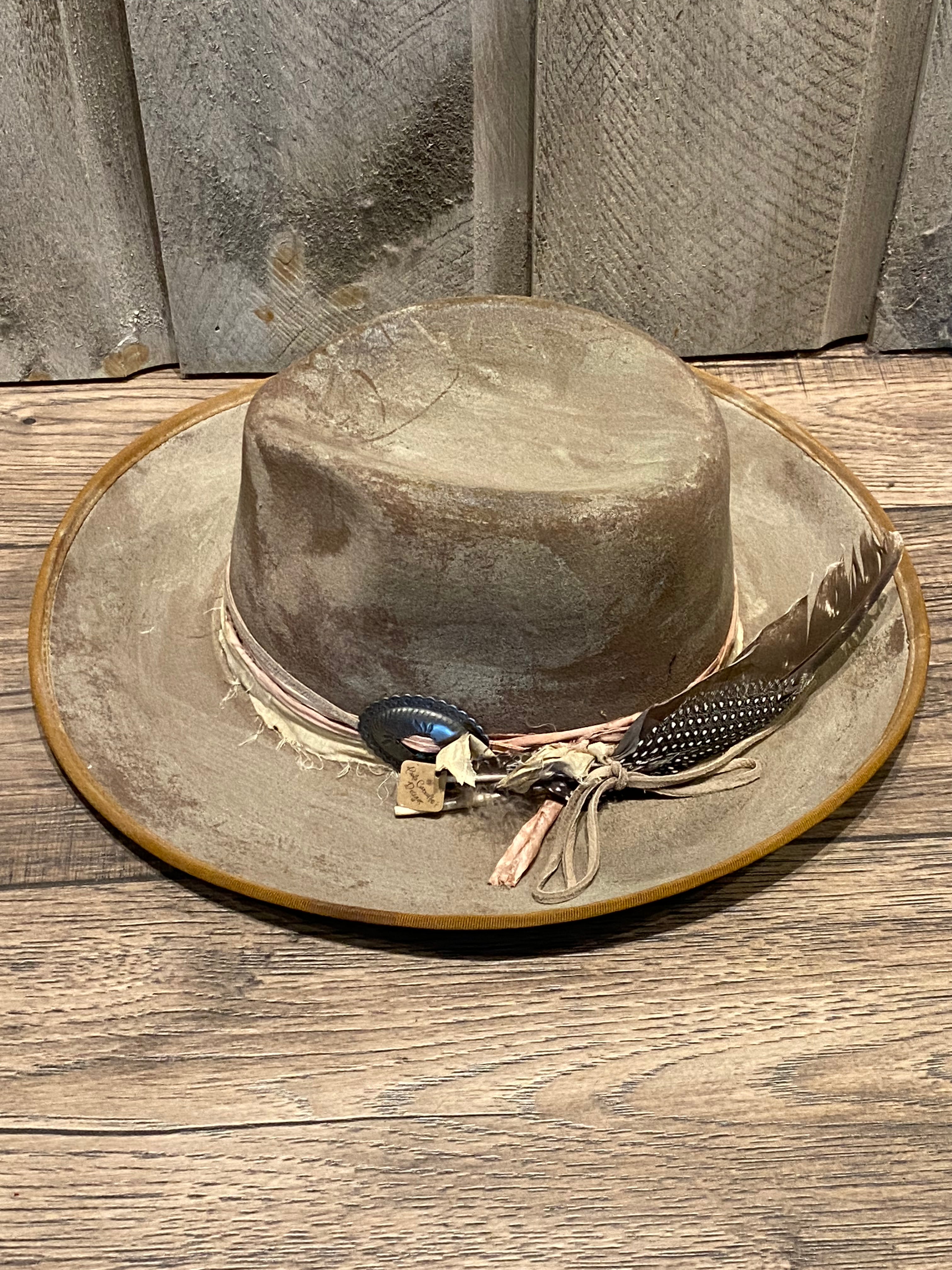 Blue Grey Hand Distressed Hat