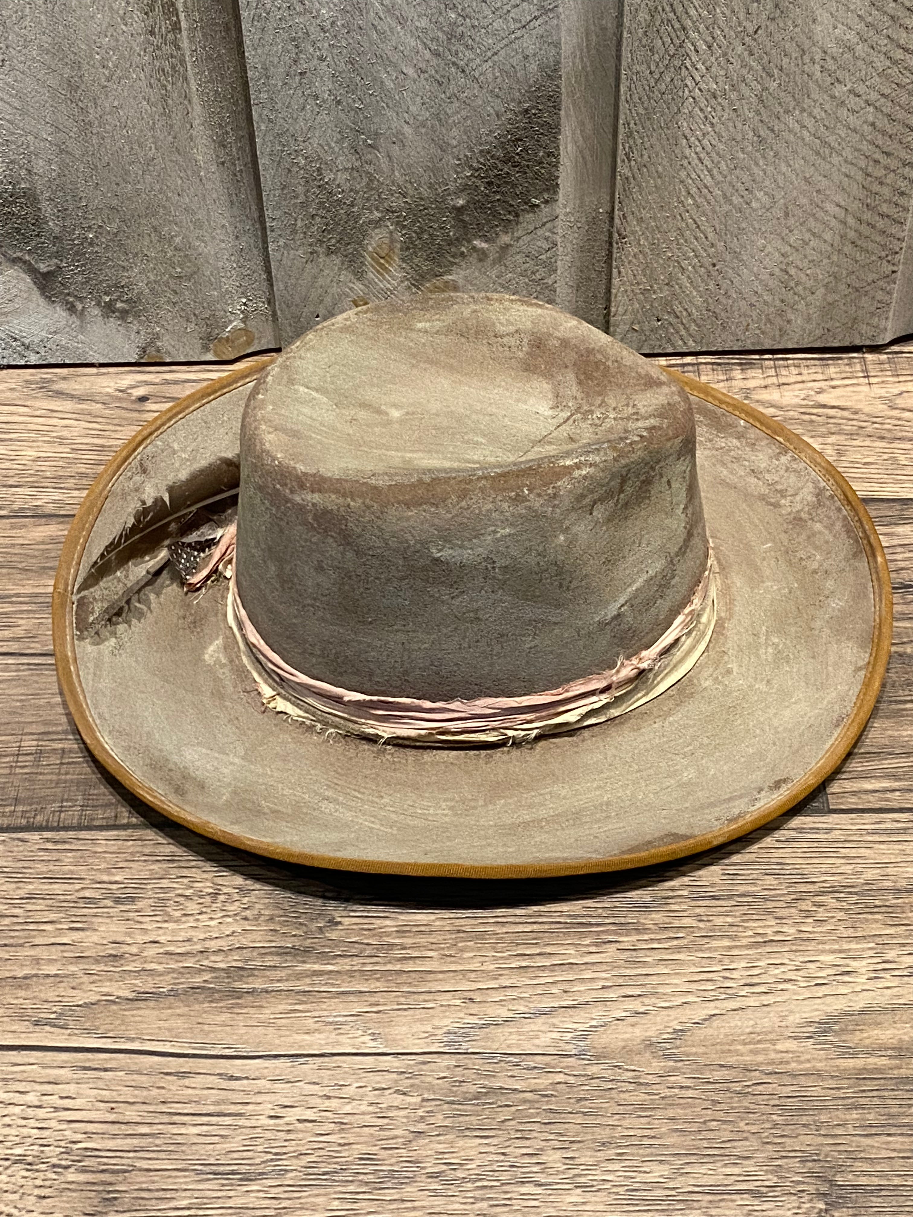Blue Grey Hand Distressed Hat