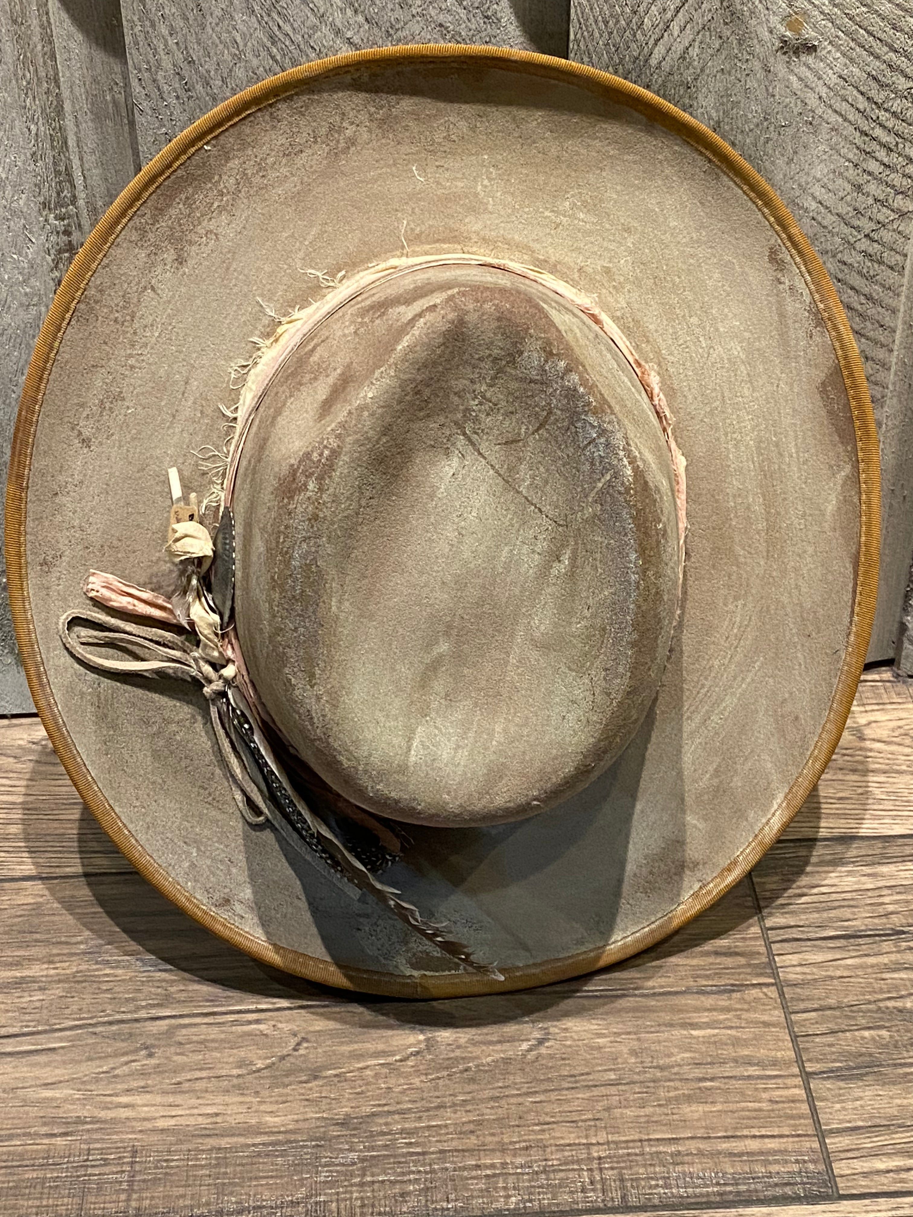 Blue Grey Hand Distressed Hat
