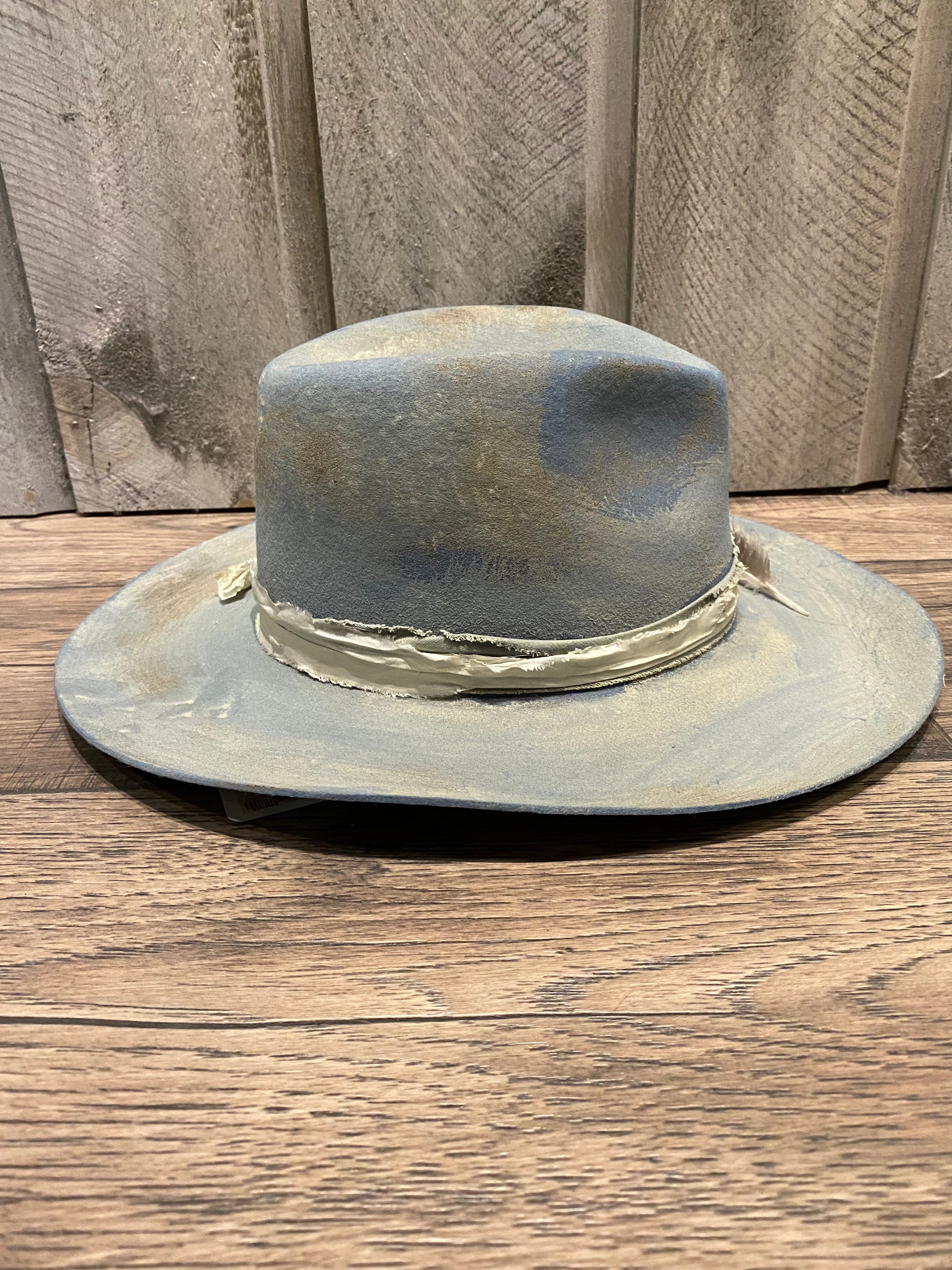 Blue Hand Distressed Hat