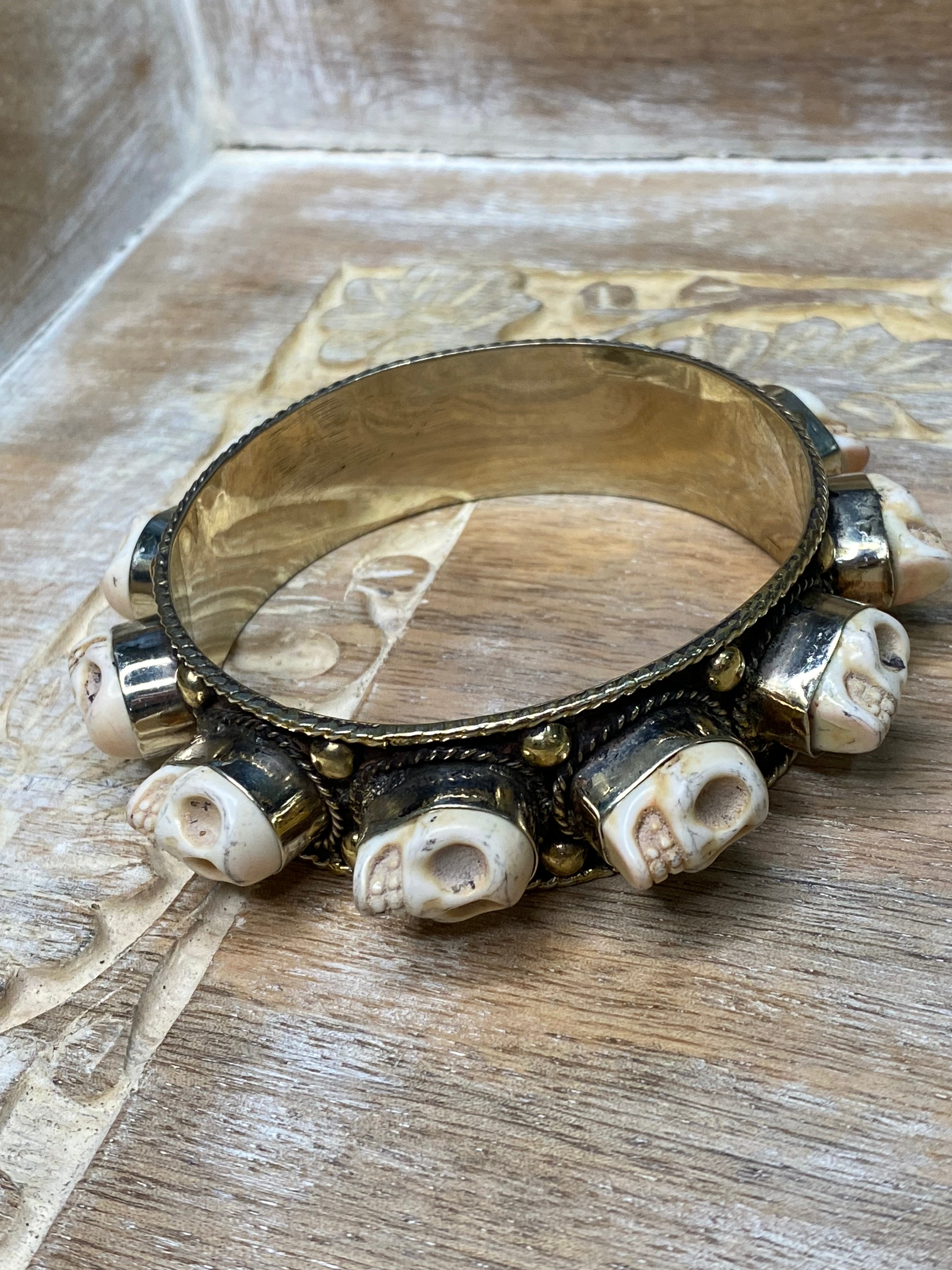 Semi Precious Stone and Silver Bangle Bracelet