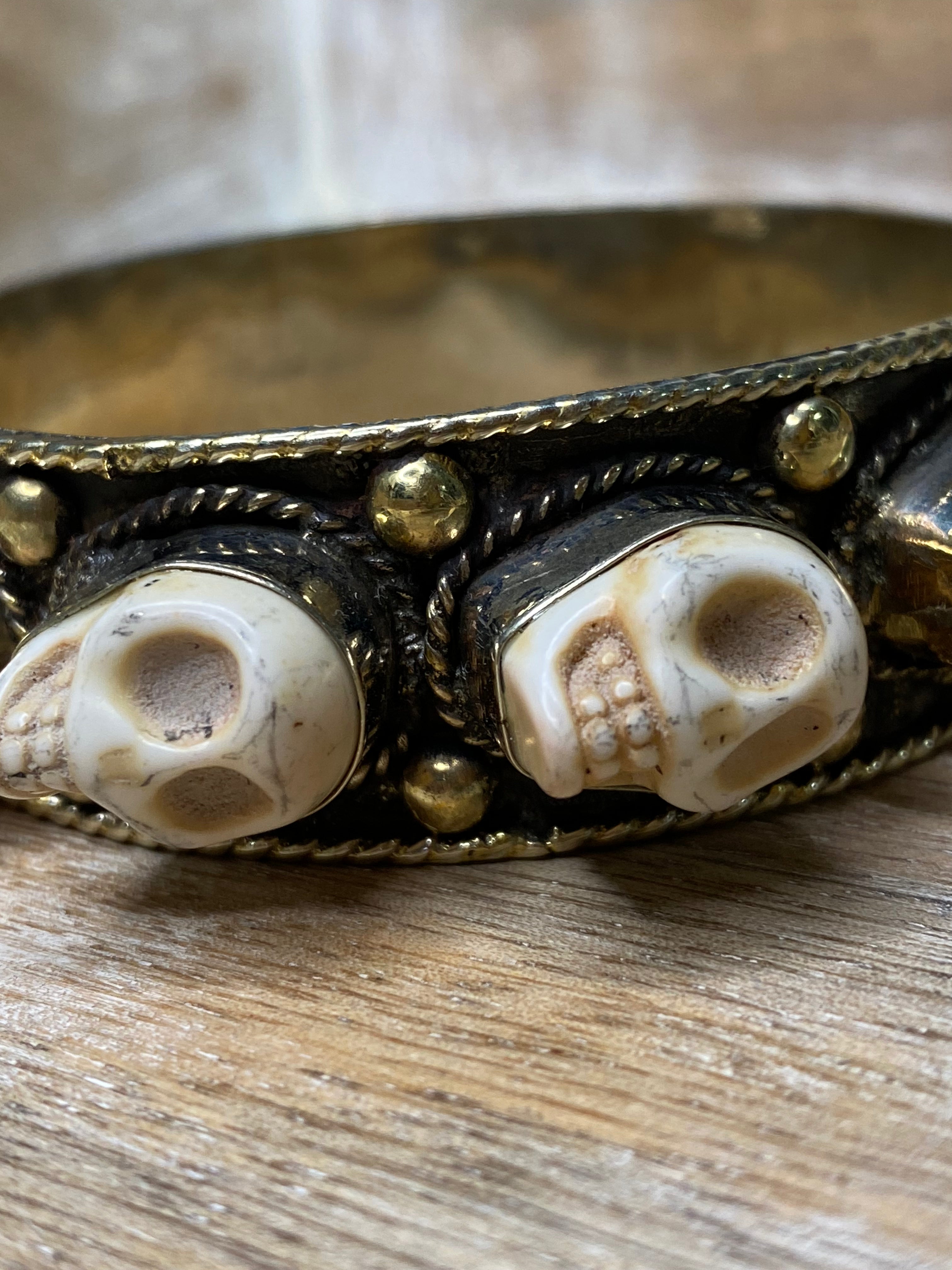 Semi Precious Stone and Silver Bangle Bracelet