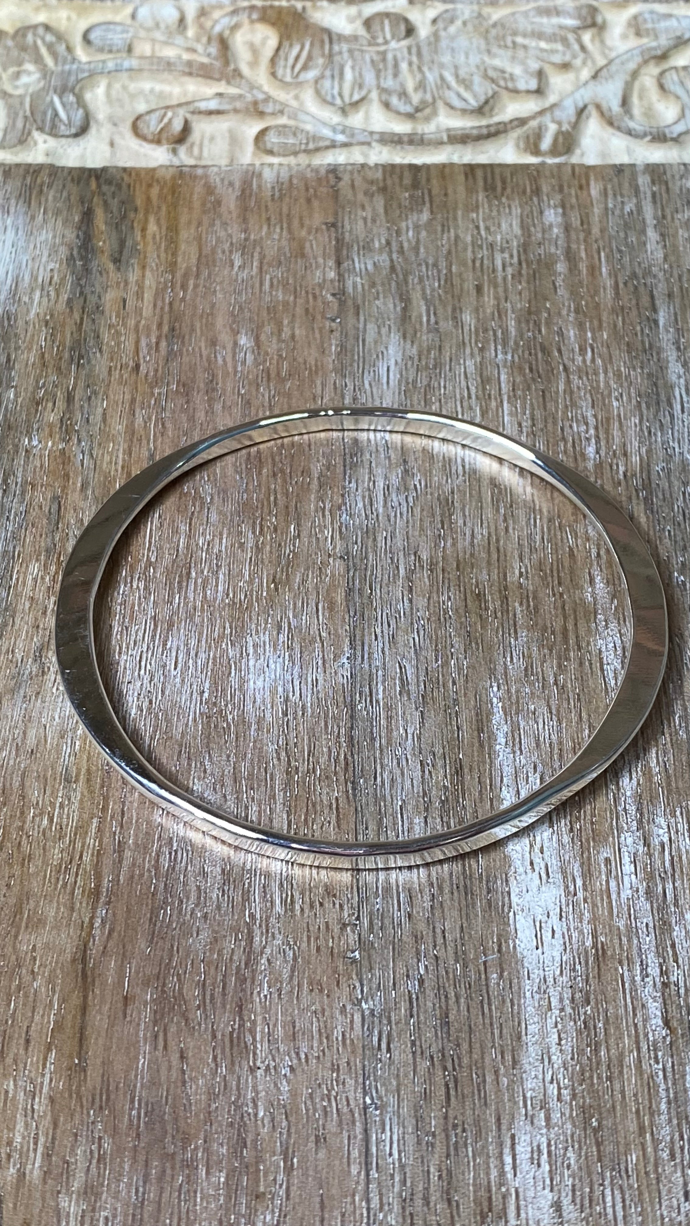 Simple Silver Bangle Bracelet