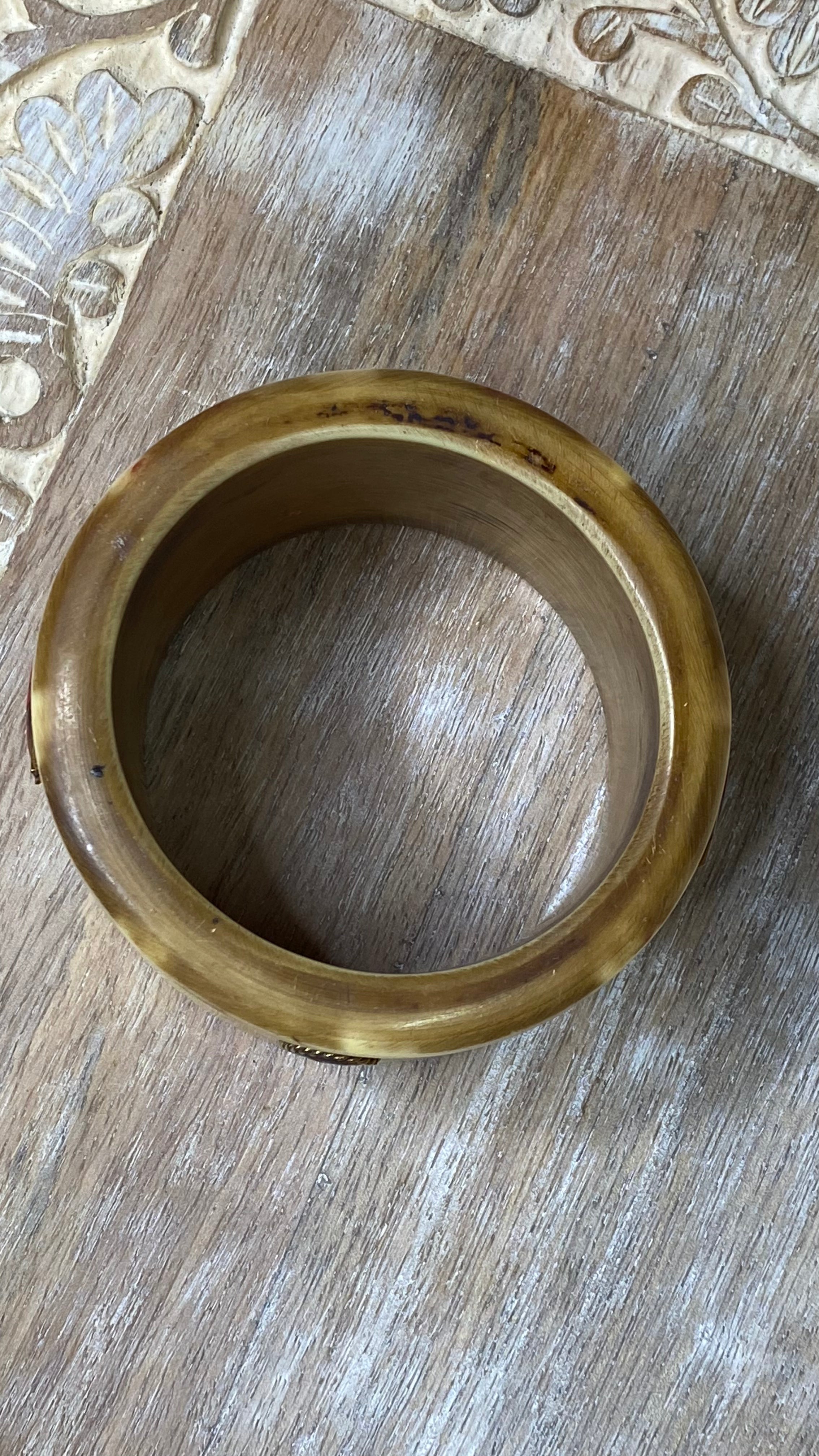 Wide Embellished Acrylic Bangle Bracelet