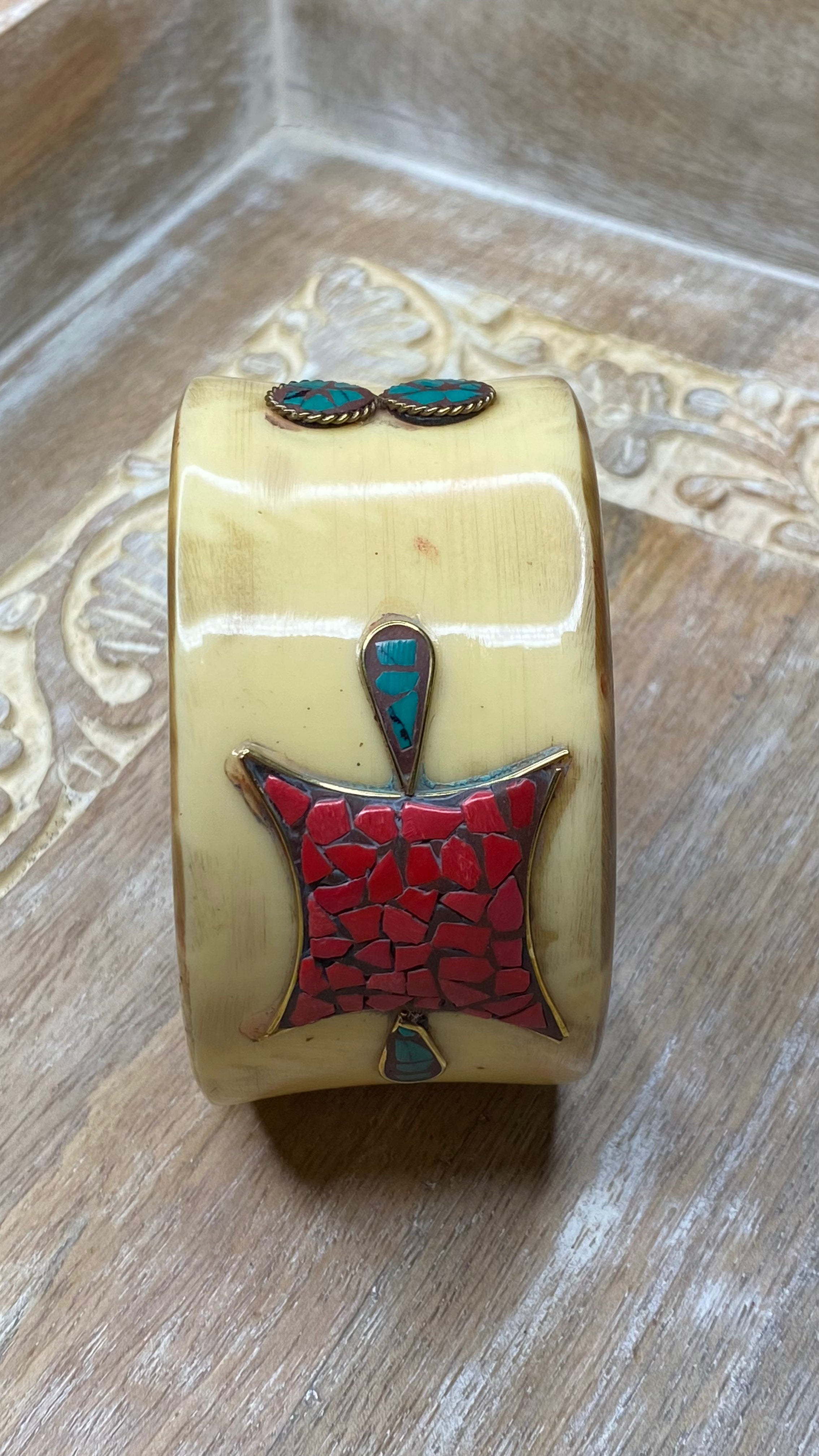 Wide Embellished Acrylic Bangle Bracelet