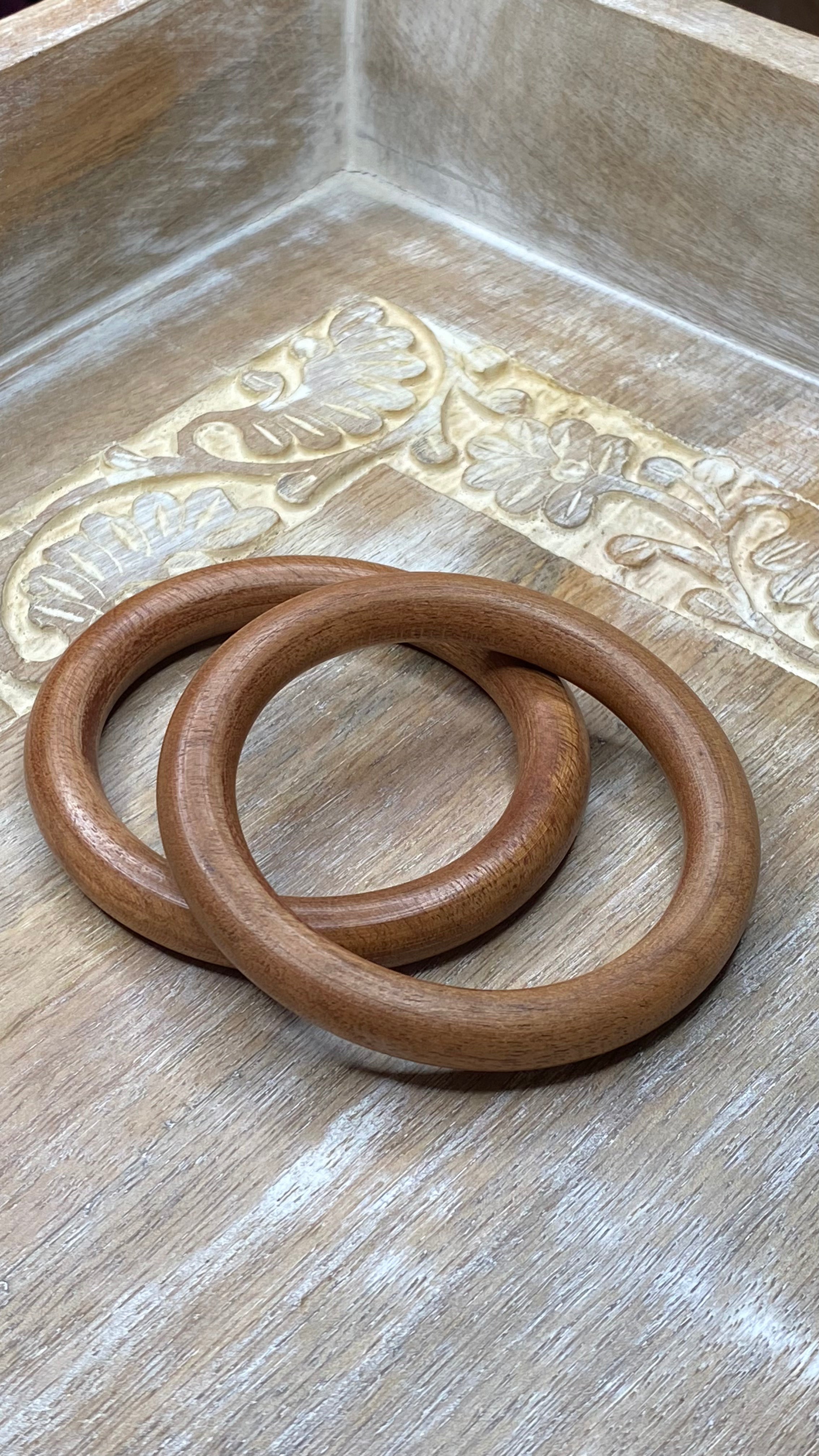 Simple Wooden Round Bangle Bracelet
