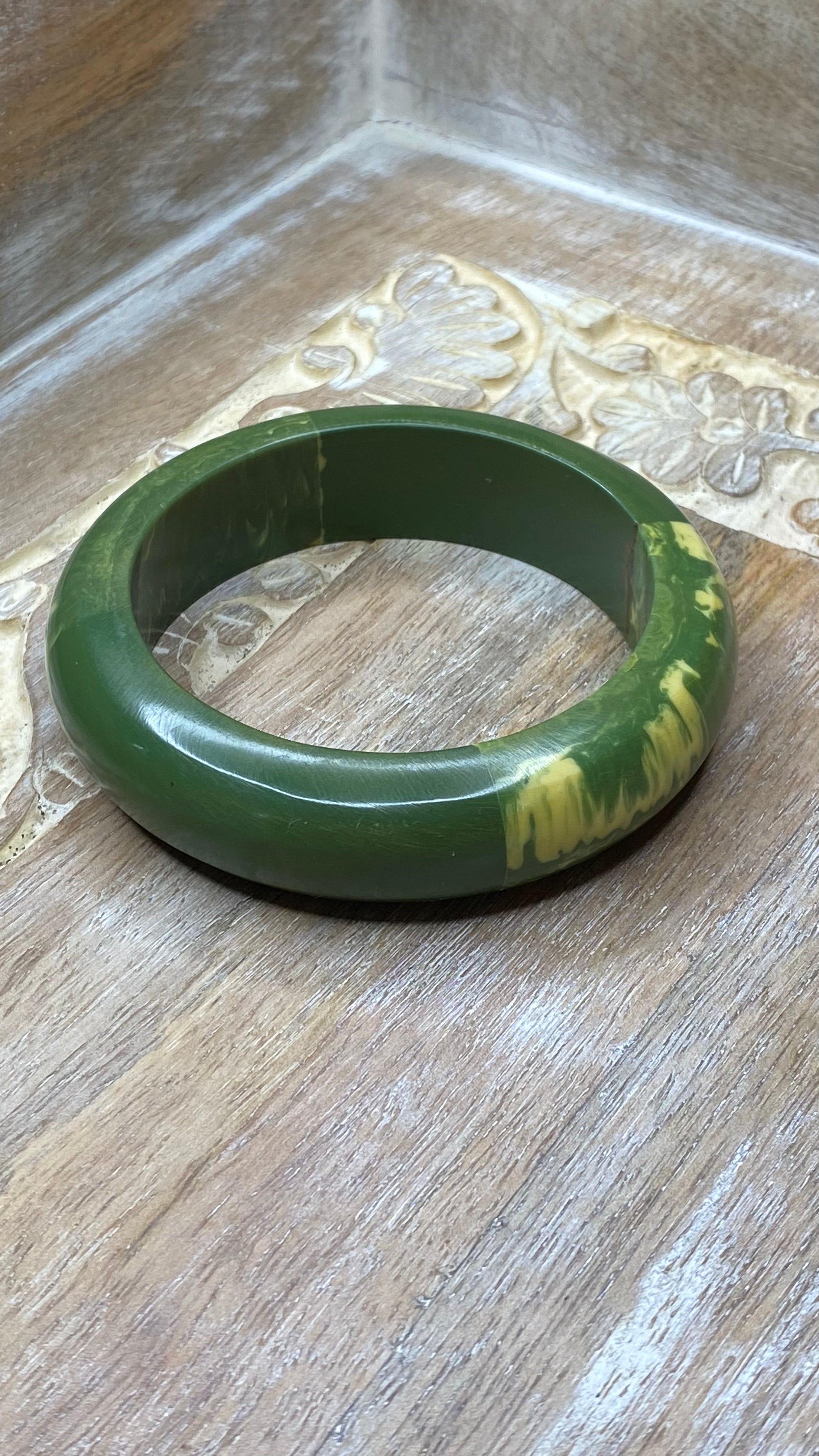 Avocado Marbled Bangle Bracelet