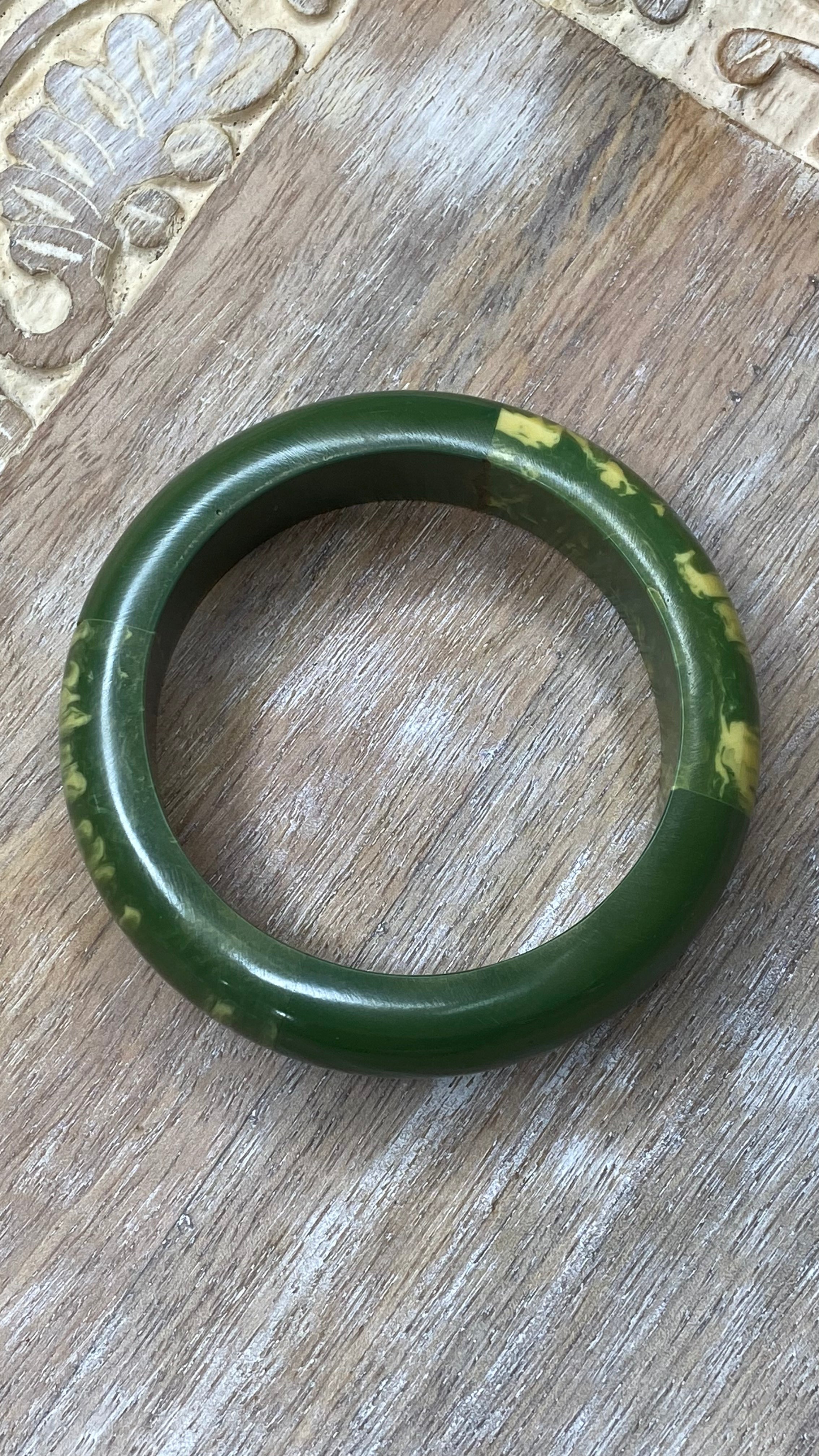 Avocado Marbled Bangle Bracelet