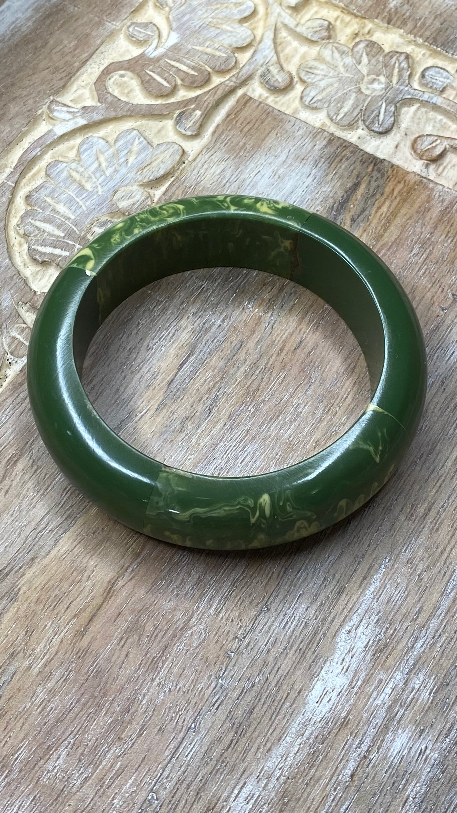 Avocado Marbled Bangle Bracelet