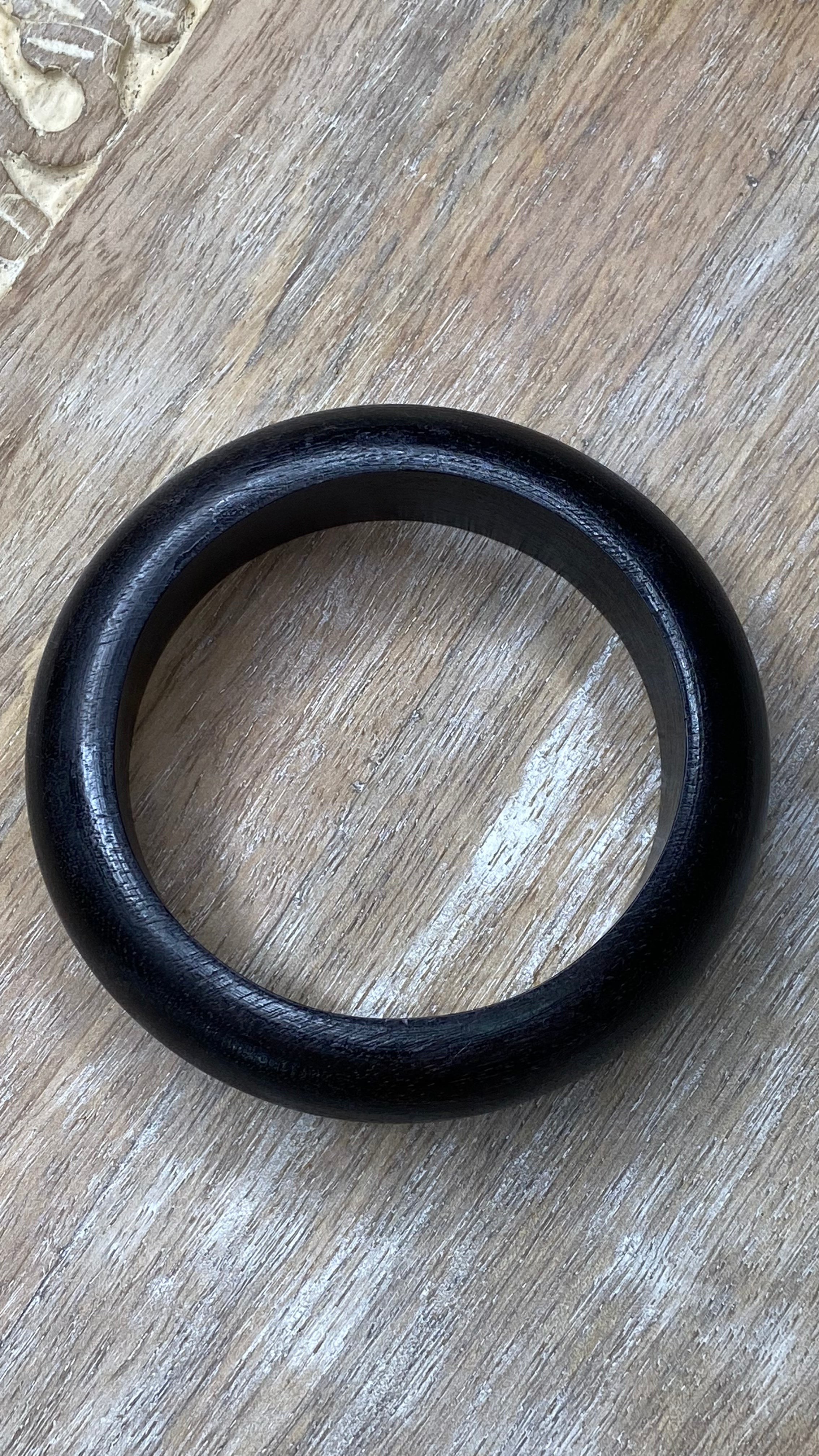 Black Wooden Bangle Bracelet
