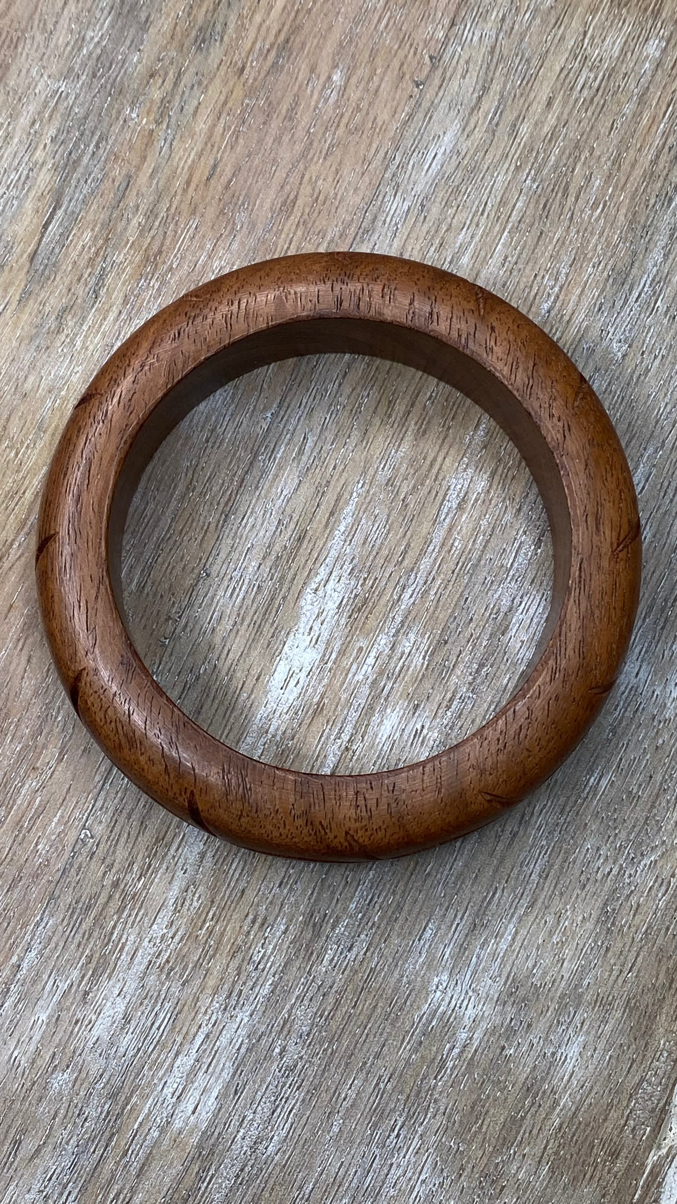 Carved Wooden Bangle Bracelet