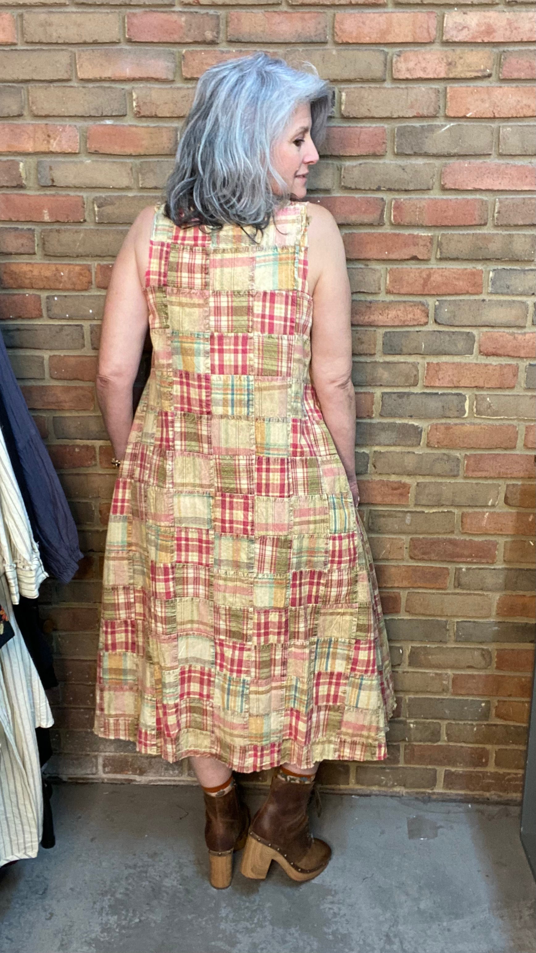Madras Dress Oatmeal