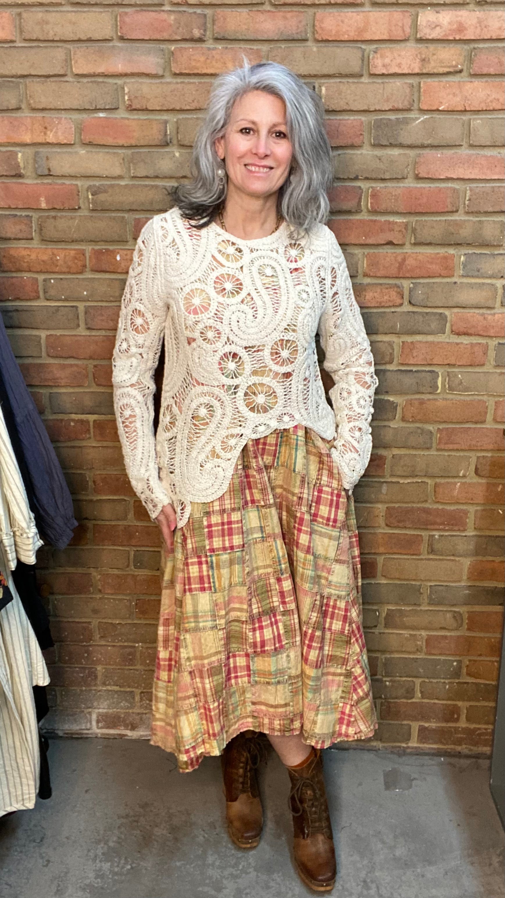 Madras Dress Oatmeal