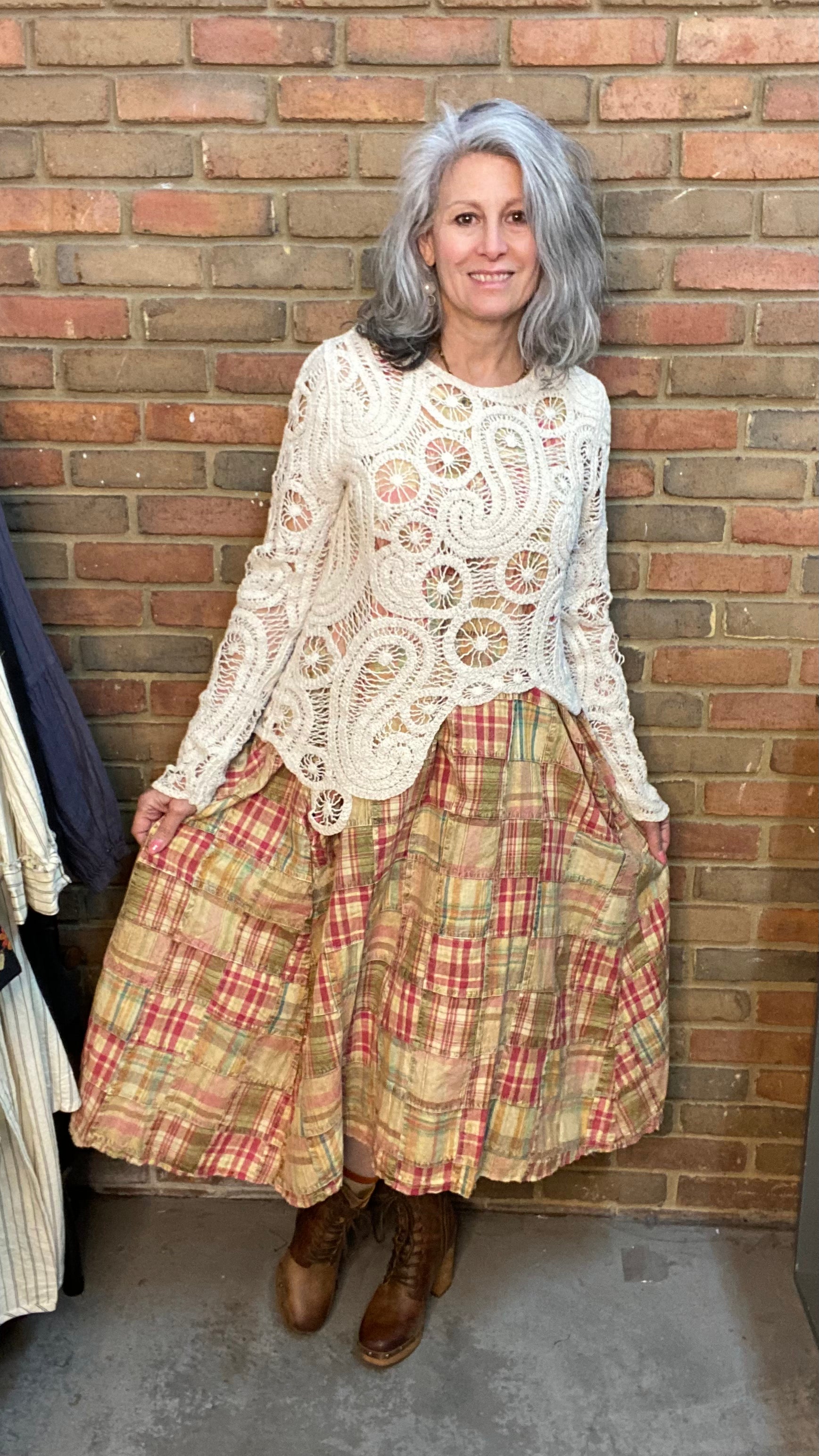 Madras Dress Oatmeal
