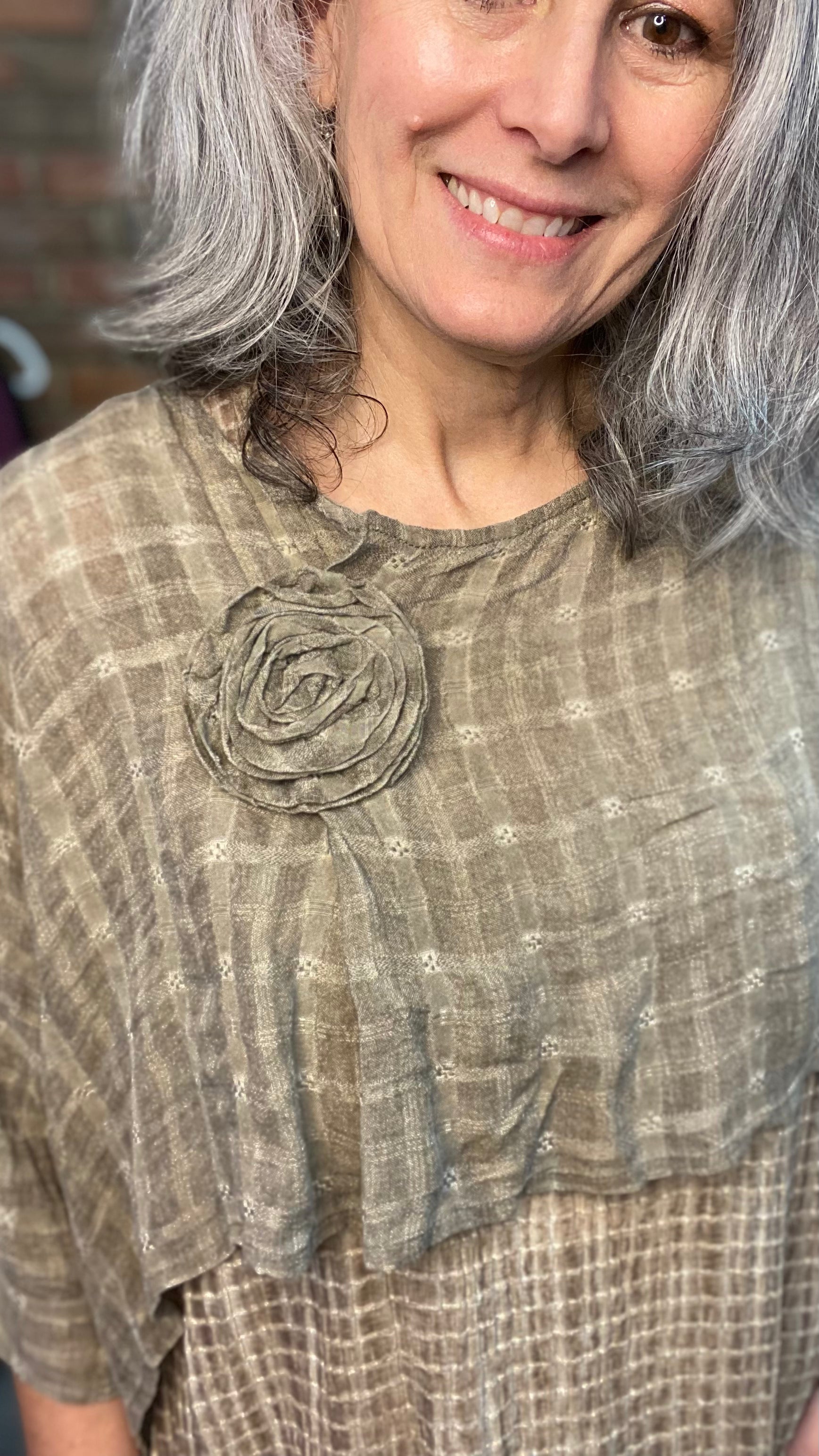 Taupe Rosette Crop Top