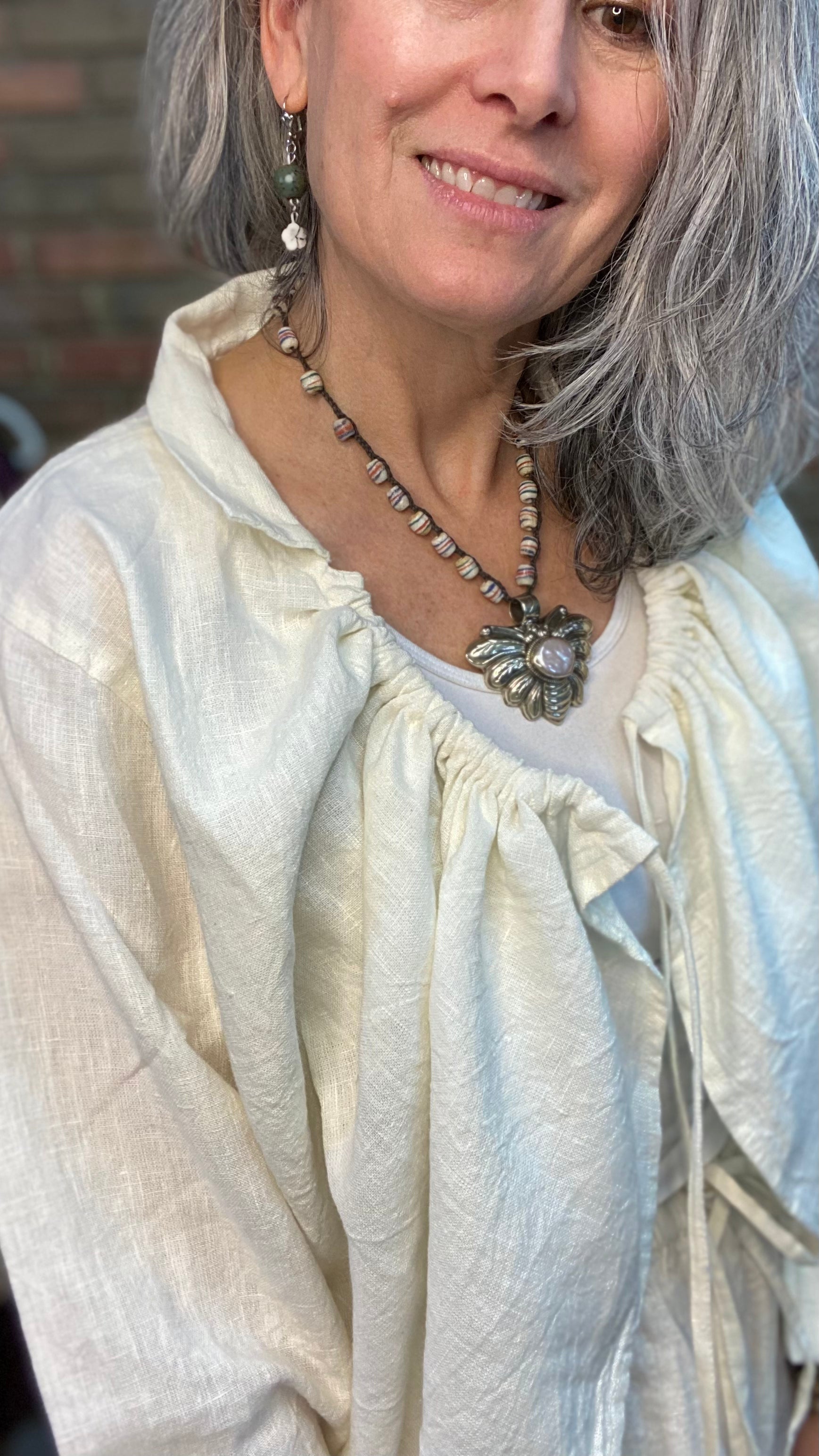 Natural Cotton Cardigan with Tie Detail